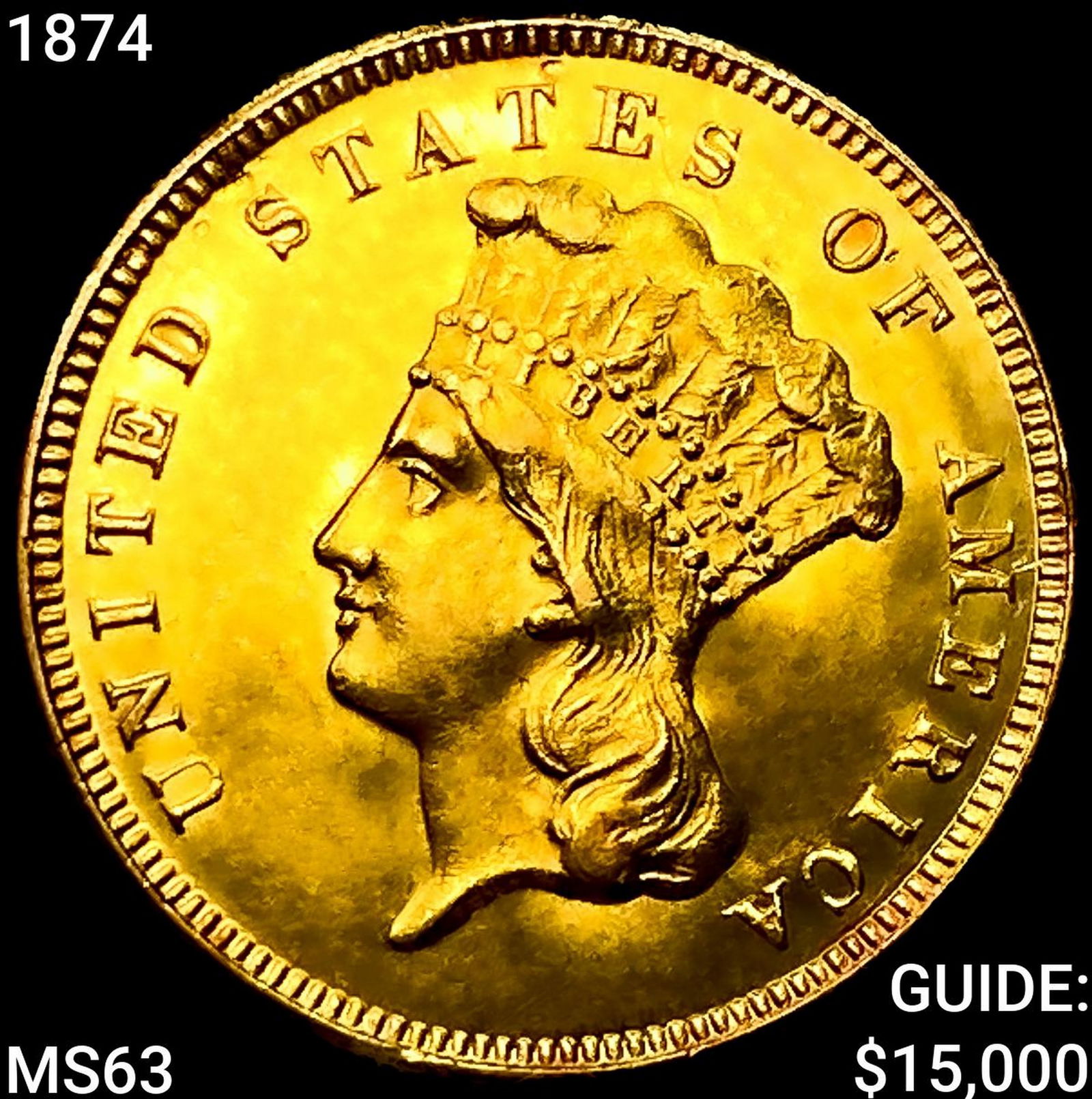 1874 $3 Gold Piece: 1874 $3 Gold Piece