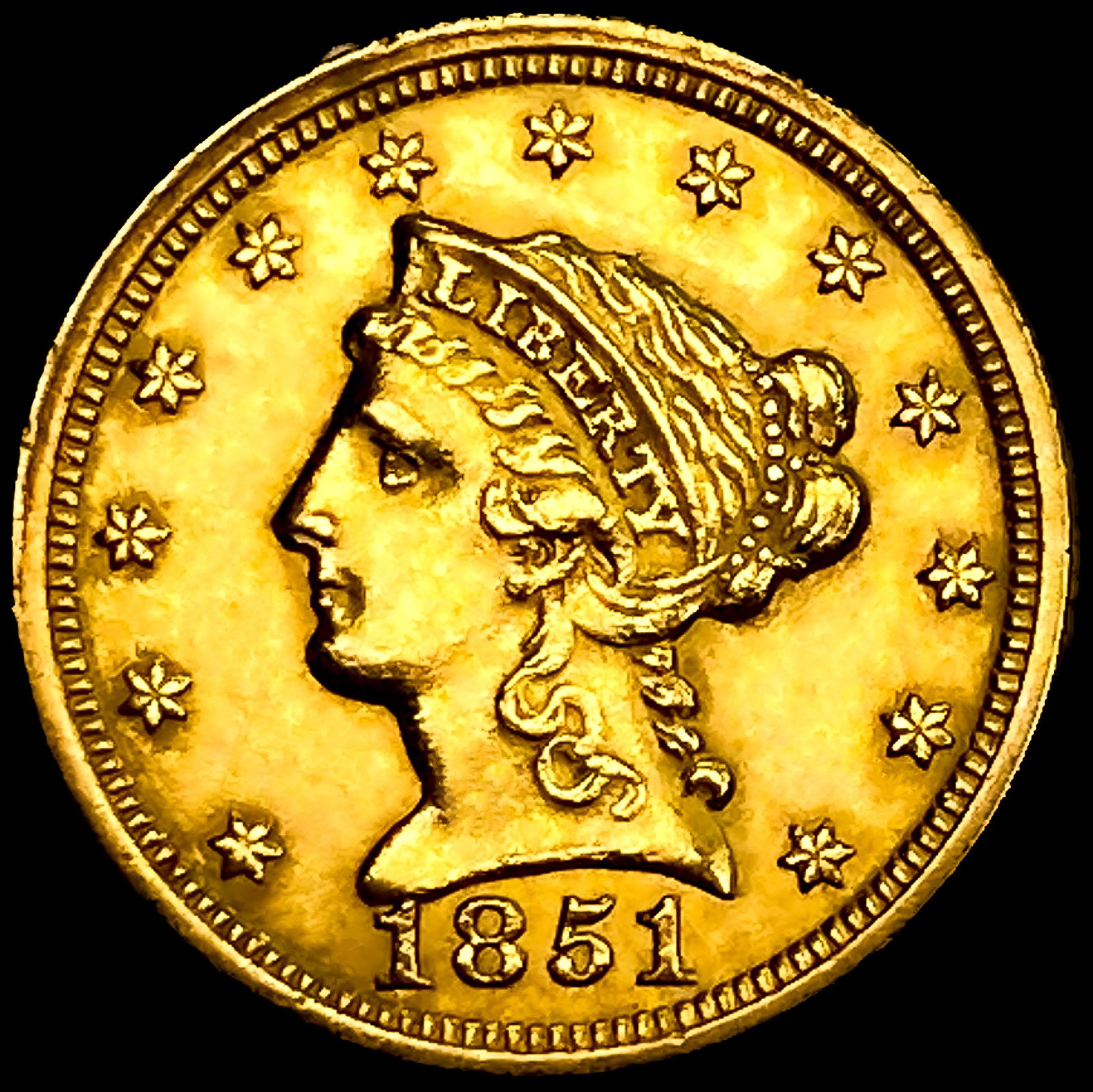 1851 $2.50 Gold Quarter Eagle: 1851 $2.50 Gold Quarter Eagle