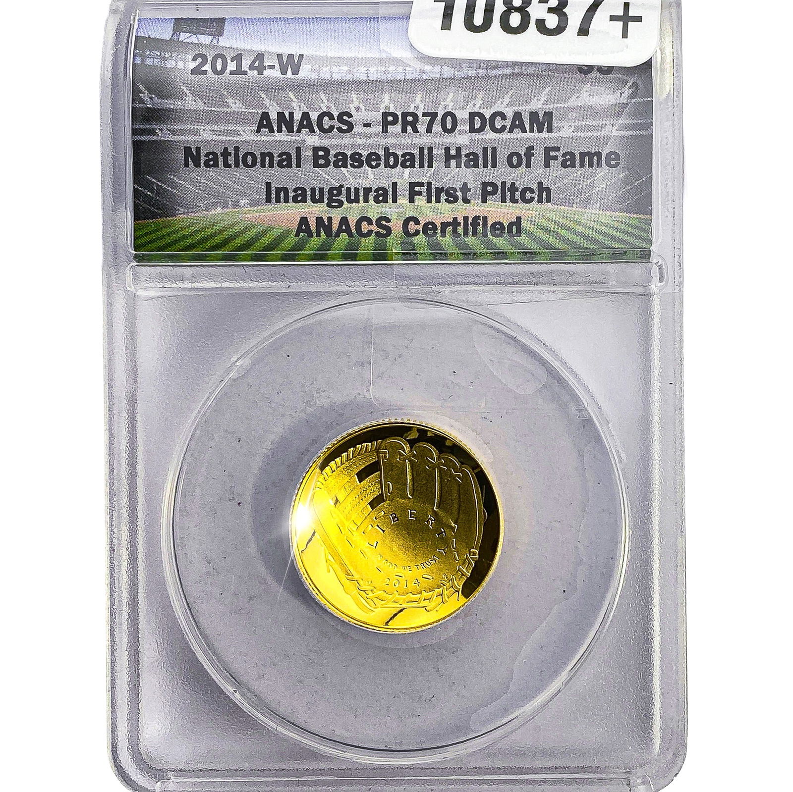2014-W Nat. Baseball Hall of Fame .2419 Gold $5 ANACS PR70 CAM: 2014-W Nat. Baseball Hall of Fame .2419 Gold $5 ANACS PR70 CAM