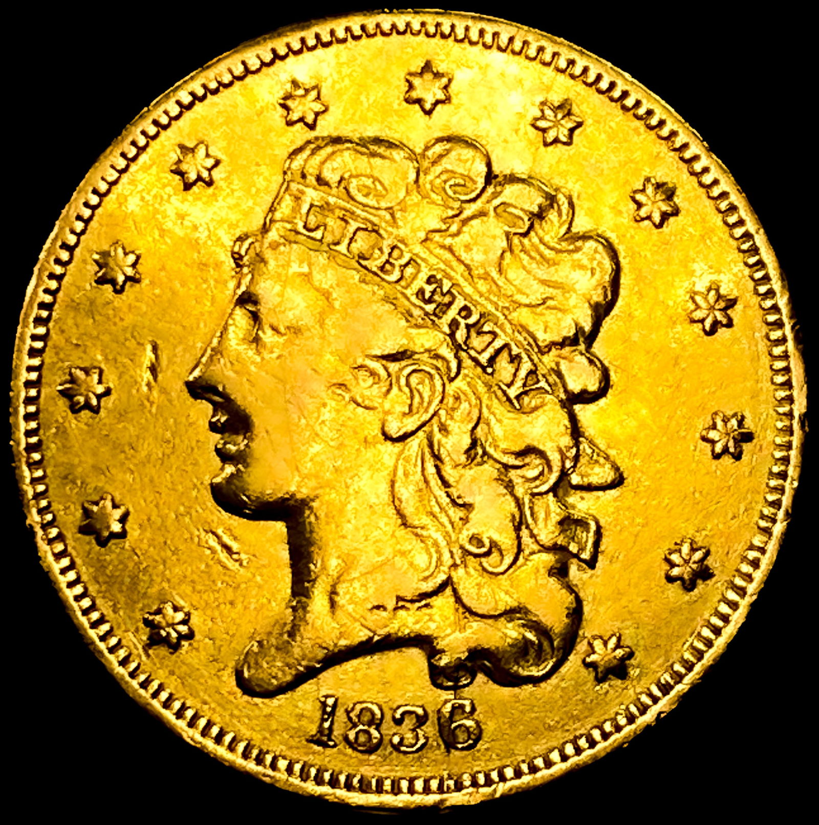 1836 $5 Gold Half Eagle: 1836 $5 Gold Half Eagle
