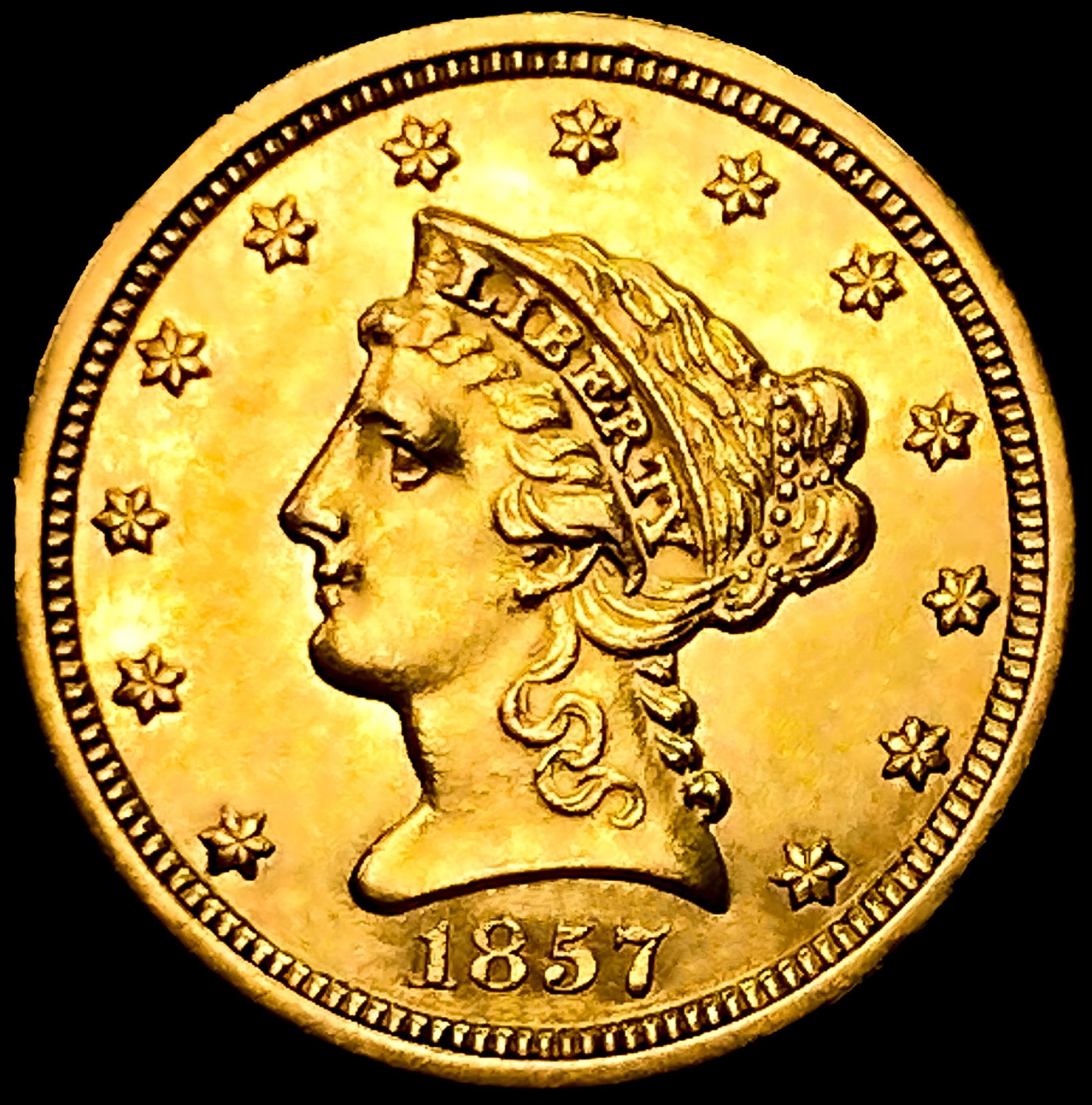 1857 $2.50 Gold Quarter Eagle: 1857 $2.50 Gold Quarter Eagle