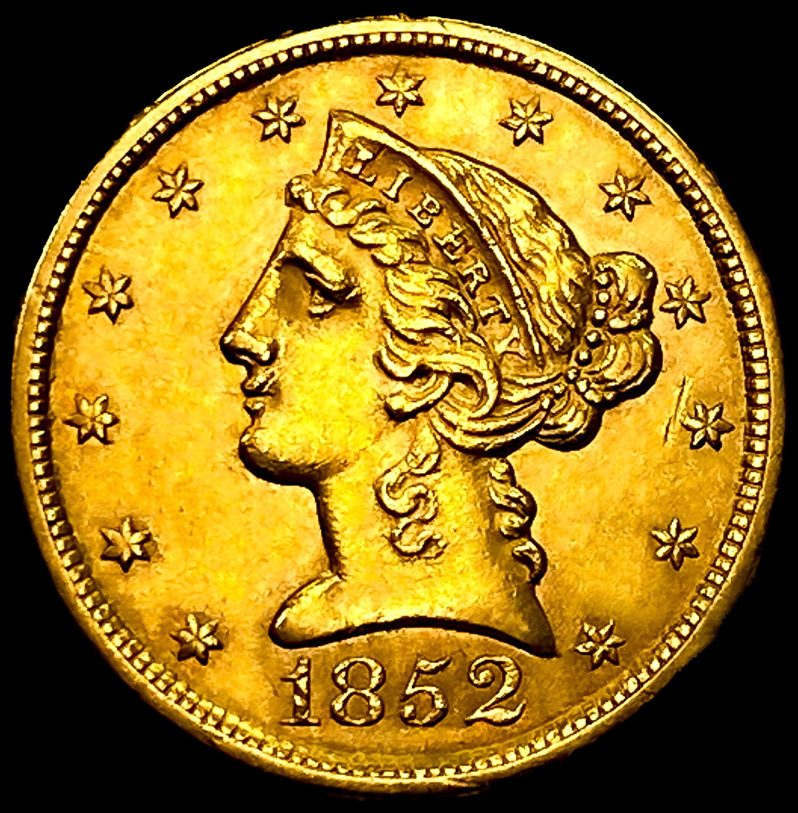 1852 $5 Gold Half Eagle: 1852 $5 Gold Half Eagle