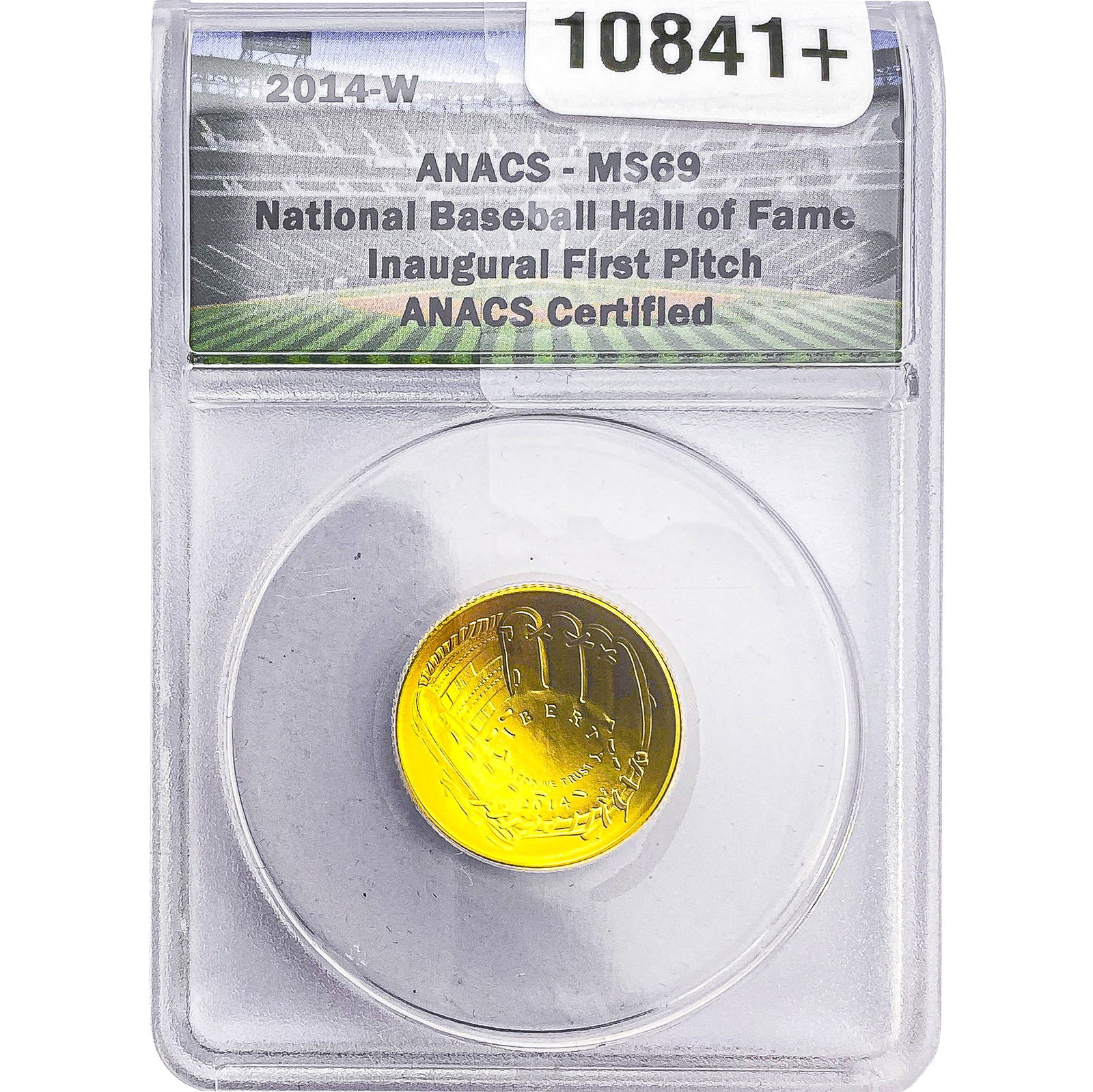 2014-W Nat. Baseball Hall of Fame .2419 Gold $5 ANACS MS69: 2014-W Nat. Baseball Hall of Fame .2419 Gold $5 ANACS MS69