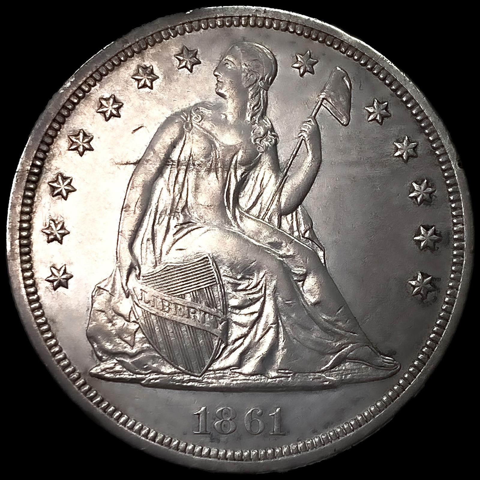 1861 Seated Liberty Dollar: 1861 Seated Liberty Dollar