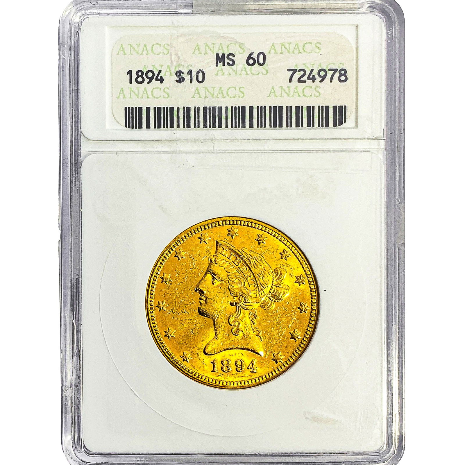 1894 $10 Gold Eagle ANACS MS60: 1894 $10 Gold Eagle ANACS MS60