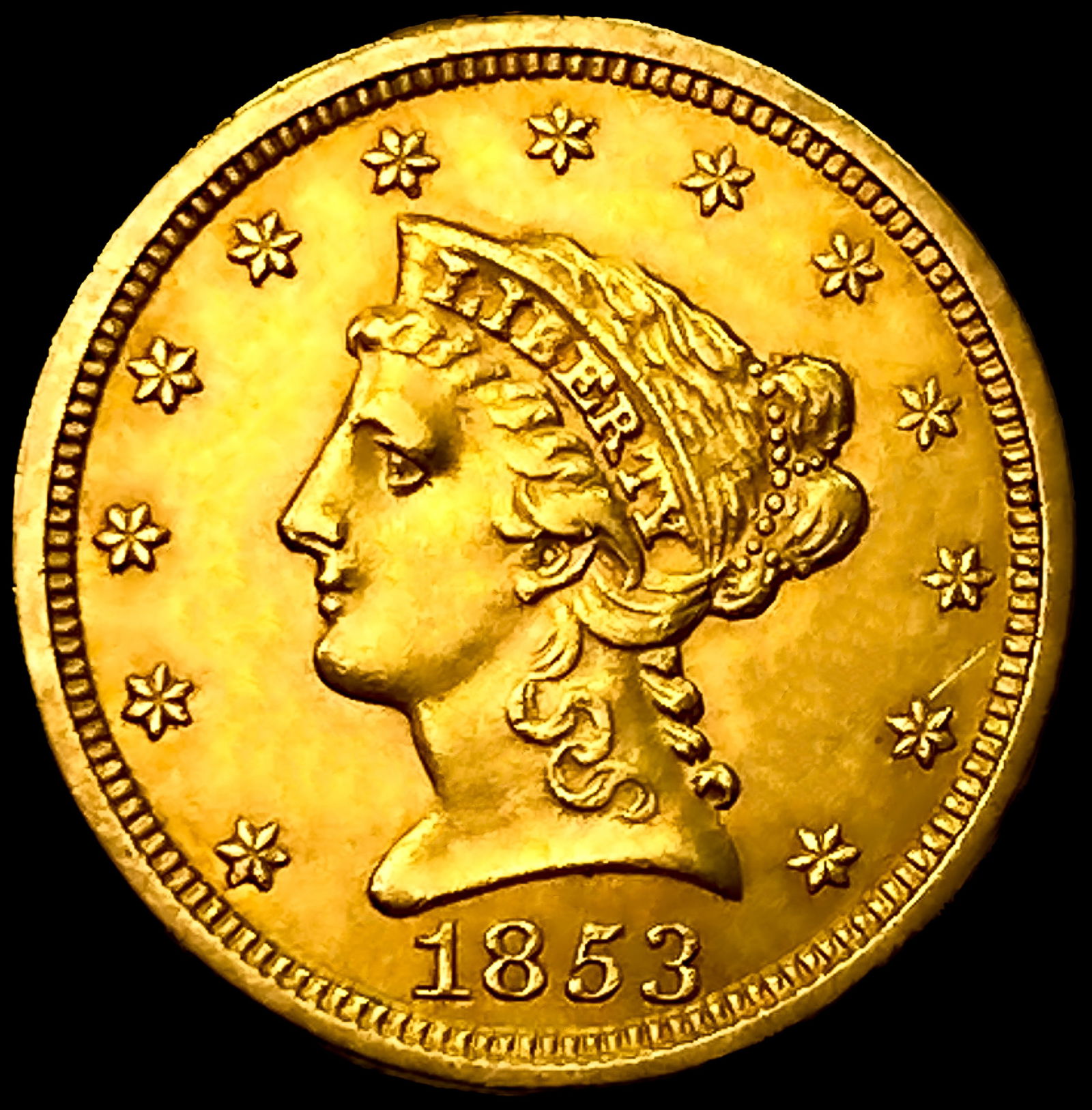 1853 $2.50 Gold Quarter Eagle: 1853 $2.50 Gold Quarter Eagle