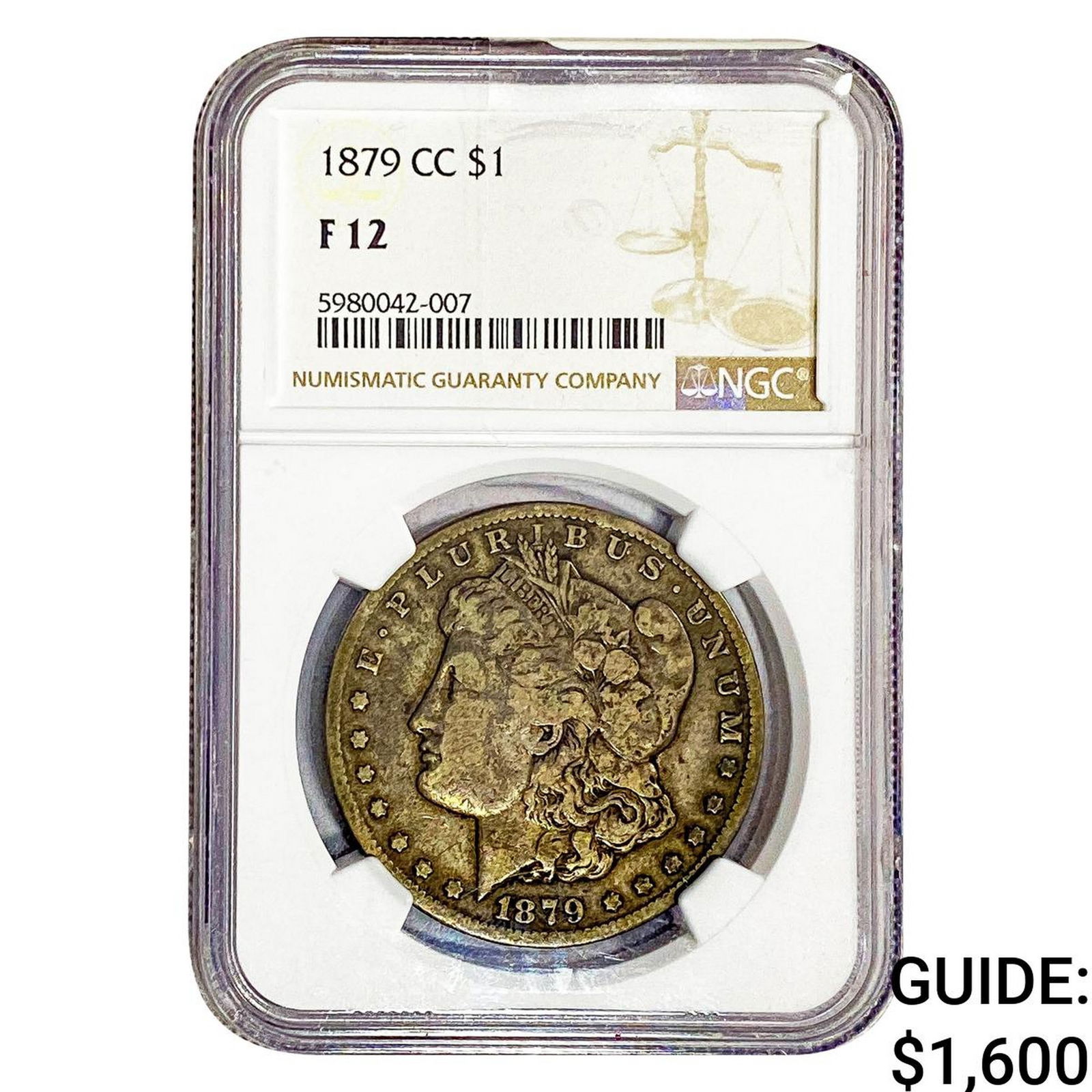 1879-CC Morgan Silver Dollar NGC F12 (1 of 2)