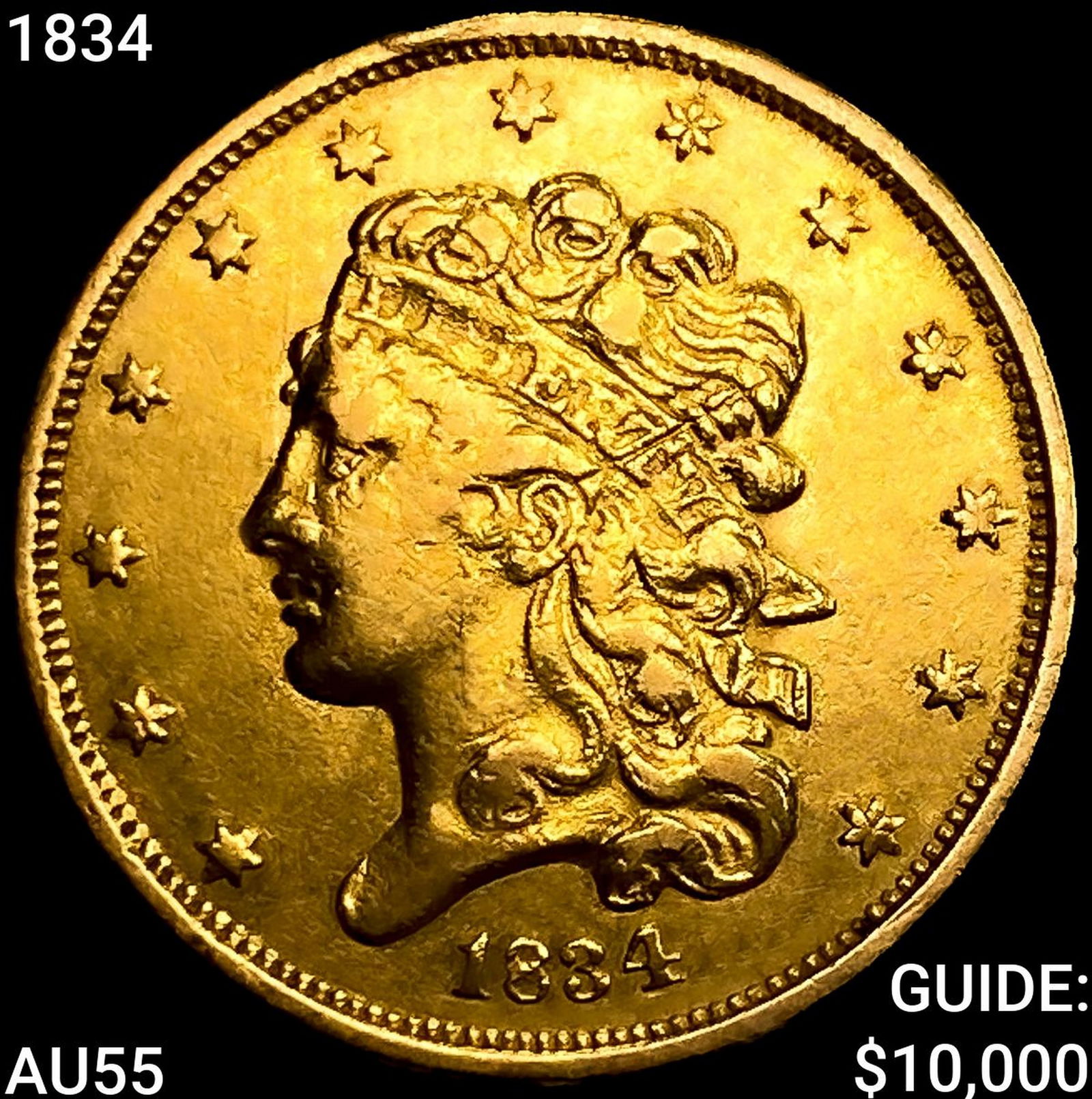 1834 $5 Gold Half Eagle: 1834 $5 Gold Half Eagle