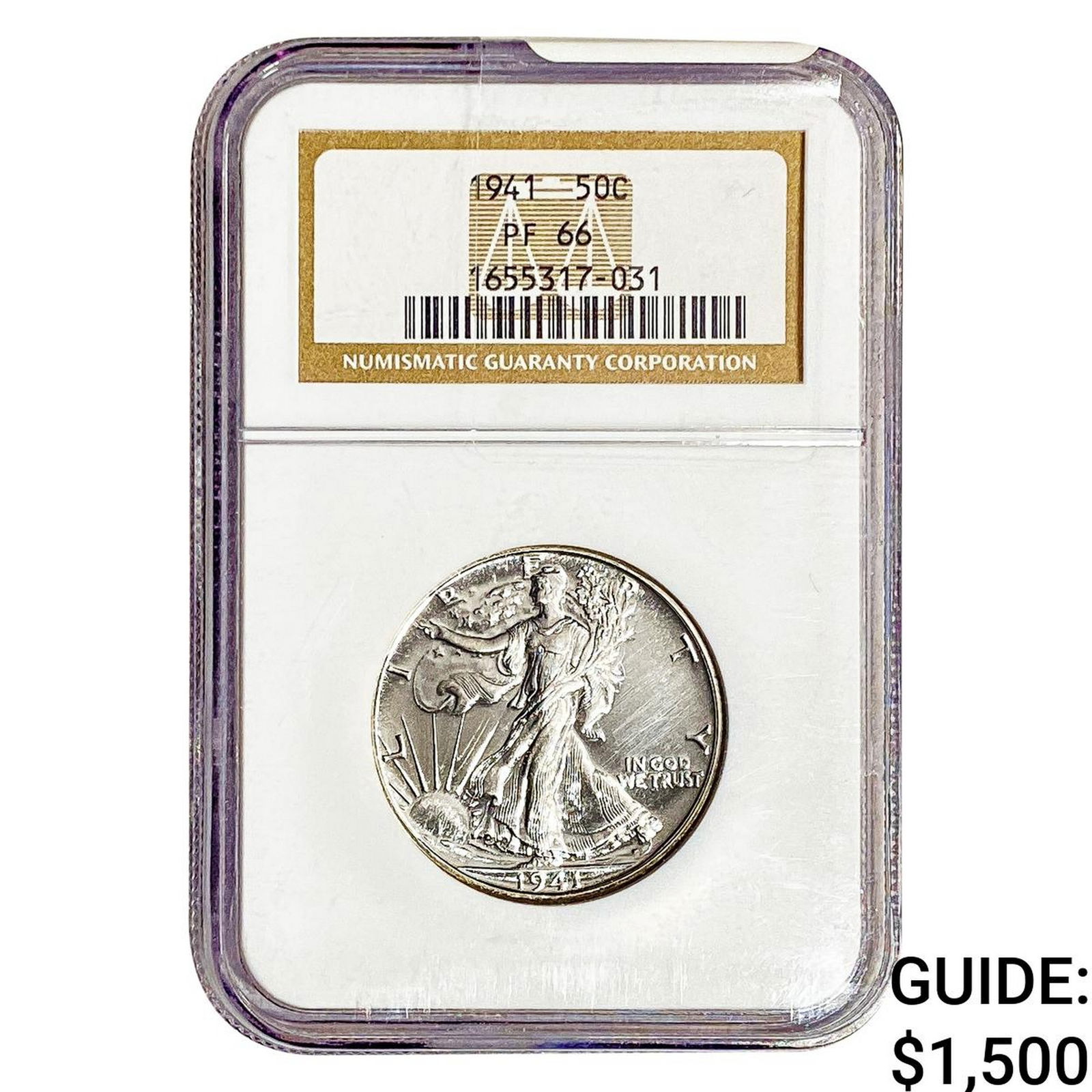 1941 Walking Liberty Half Dollar NGC PF66: 1941 Walking Liberty Half Dollar NGC PF66