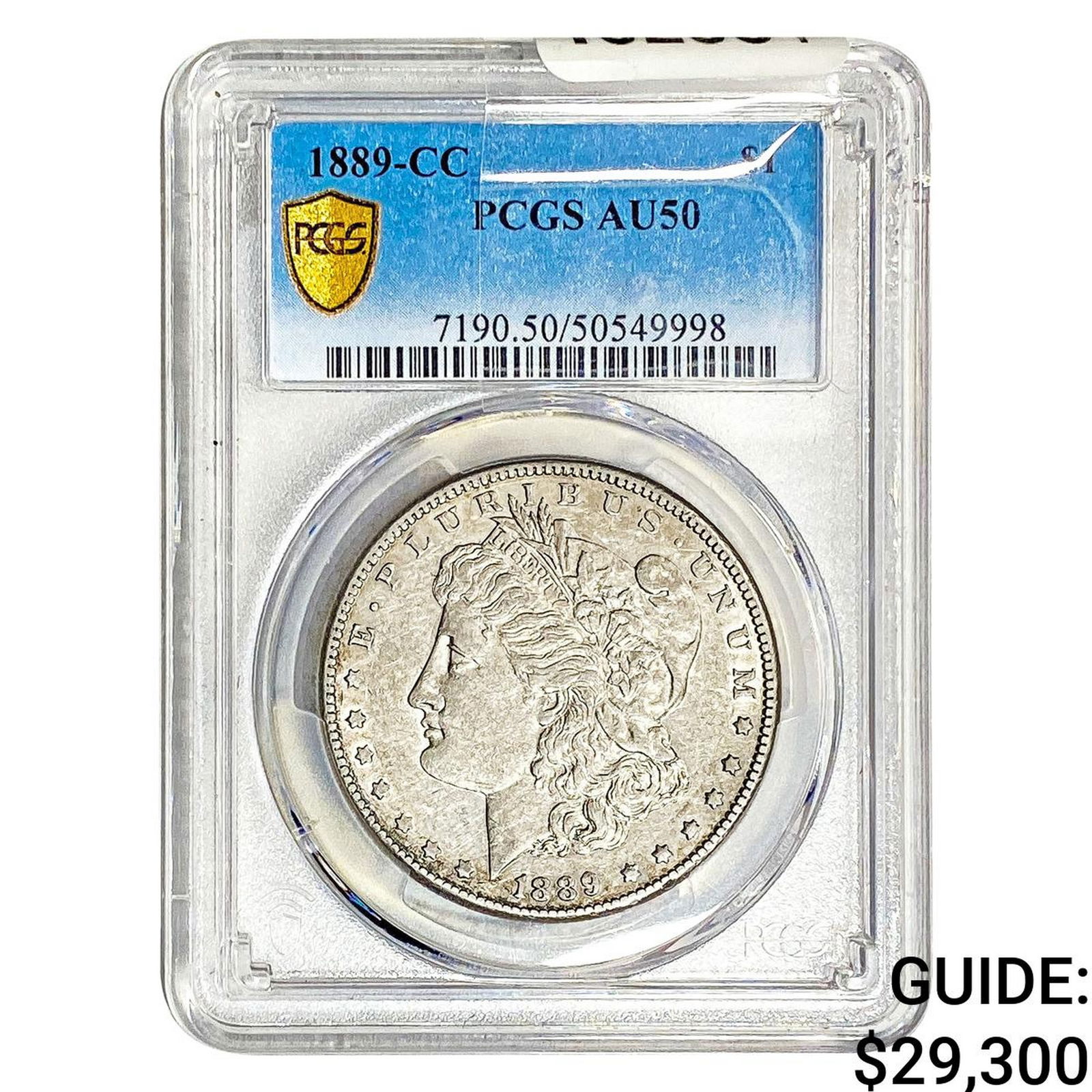 1889-CC Morgan Silver Dollar PCGS AU50: 1889-CC Morgan Silver Dollar PCGS AU50