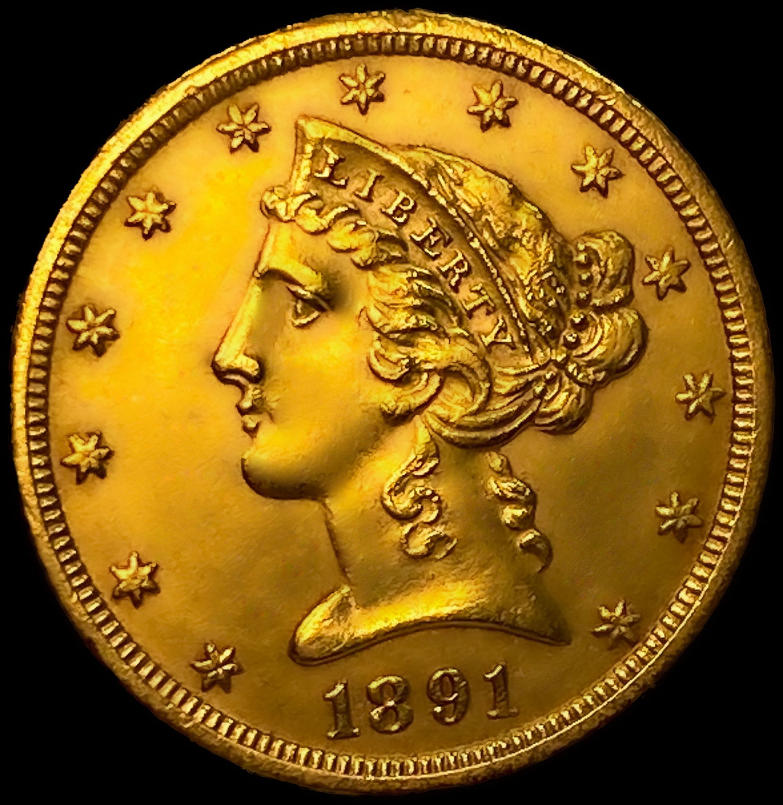 1891-CC $5 Gold Half Eagle: 1891-CC $5 Gold Half Eagle