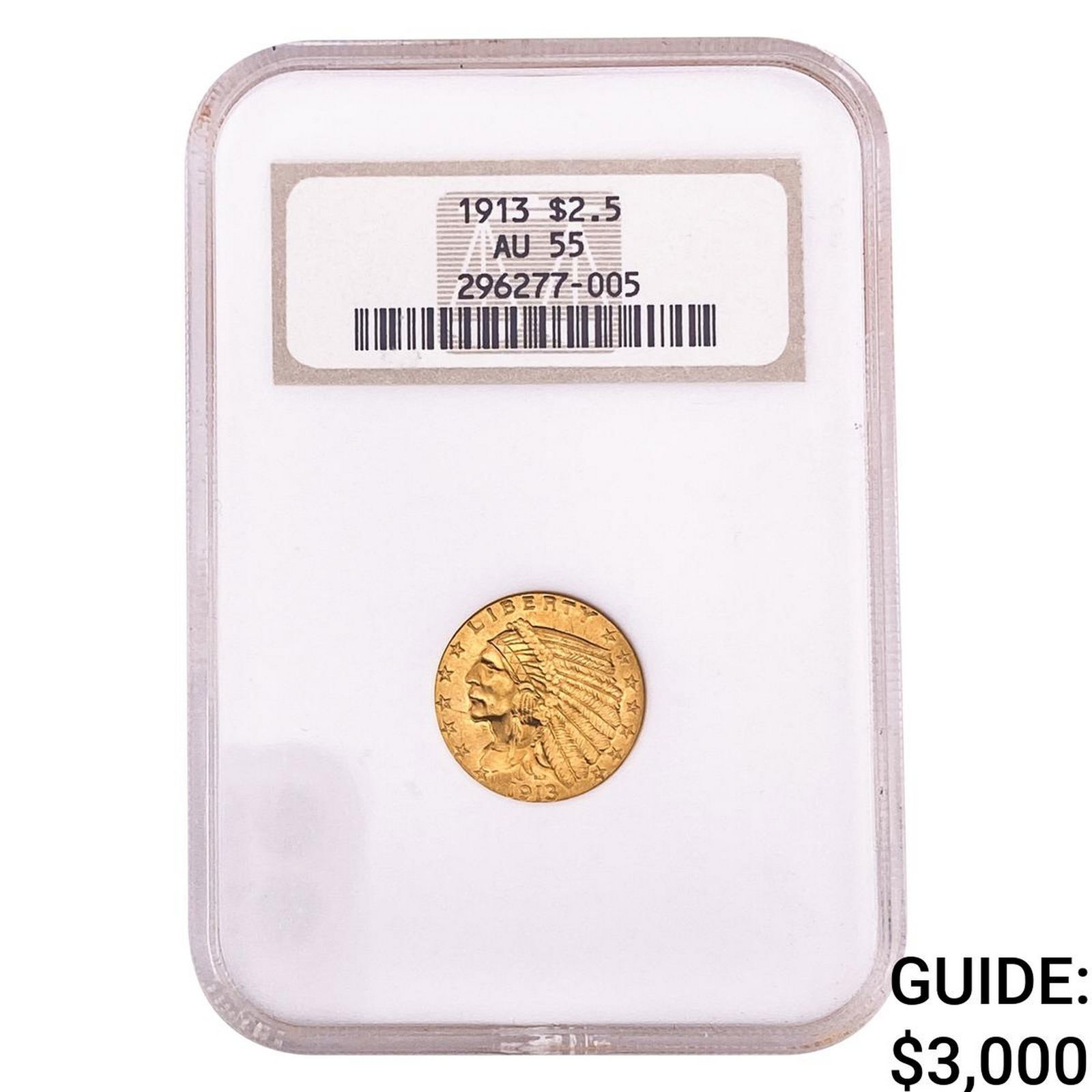 1913 $2.50 Gold Quarter Eagle NGC AU55 (1 of 2)