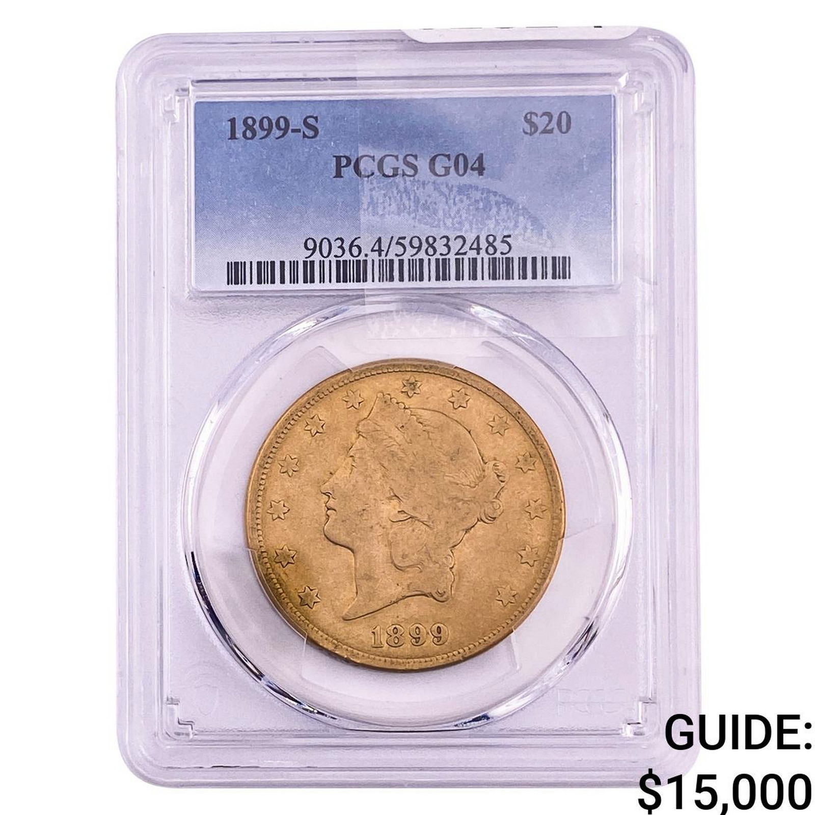 1899-S $20 Gold Double Eagle PCGS G4: 1899-S $20 Gold Double Eagle PCGS G4