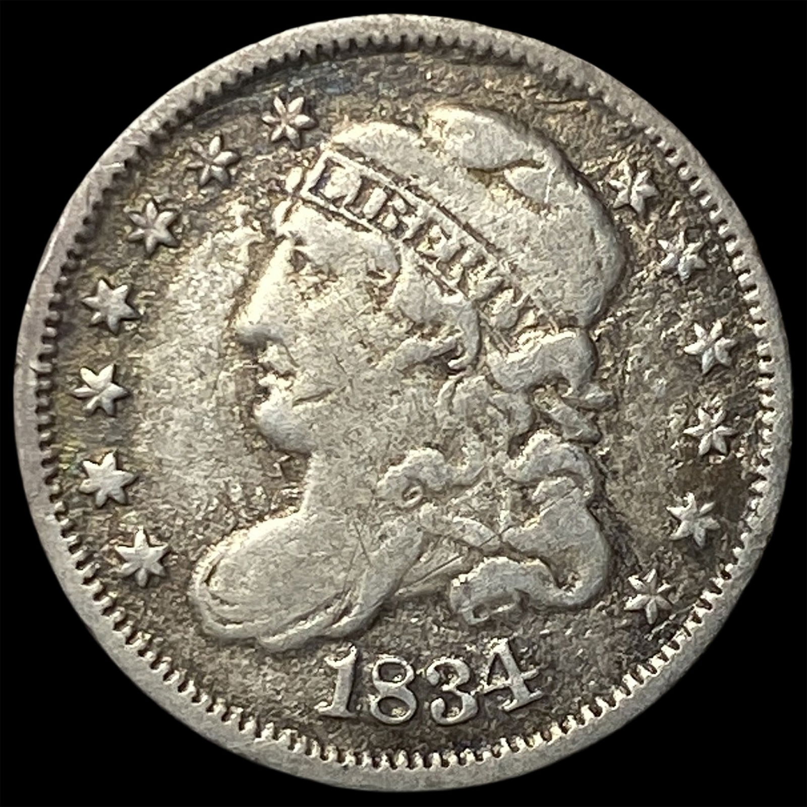 1834 Capped Bust Half Dime LIGHTLY CIRCULATED: 1834 Capped Bust Half Dime LIGHTLY CIRCULATED