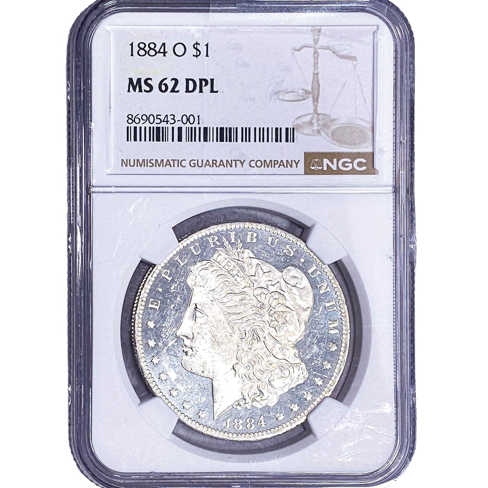 1884-O Morgan Silver Dollar NGC MS62 DPL: 1884-O Morgan Silver Dollar NGC MS62 DPL