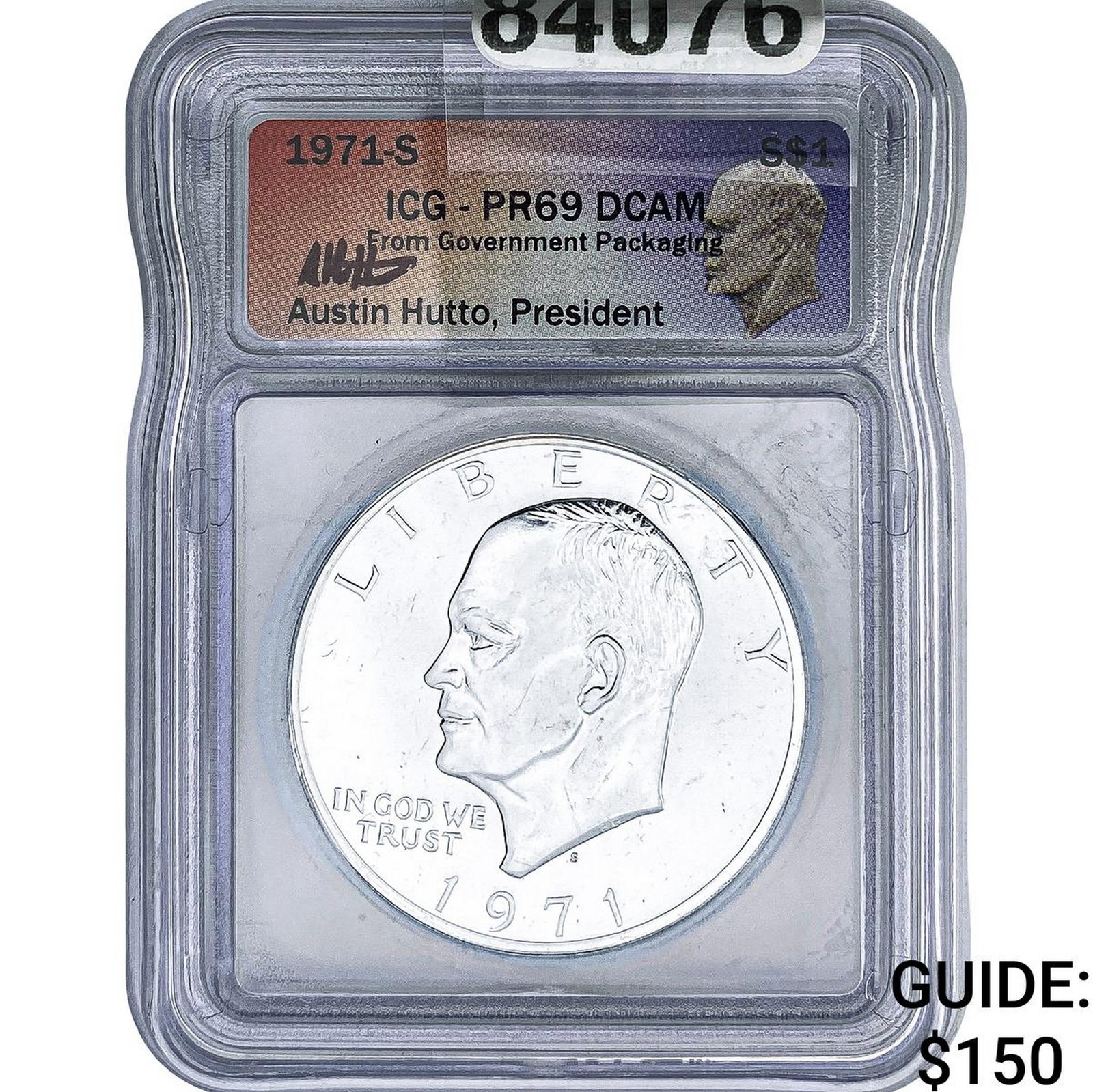 1971-S Eisenhower Dollar ICG PR69 DCAM: 1971-S Eisenhower Dollar ICG PR69 DCAM