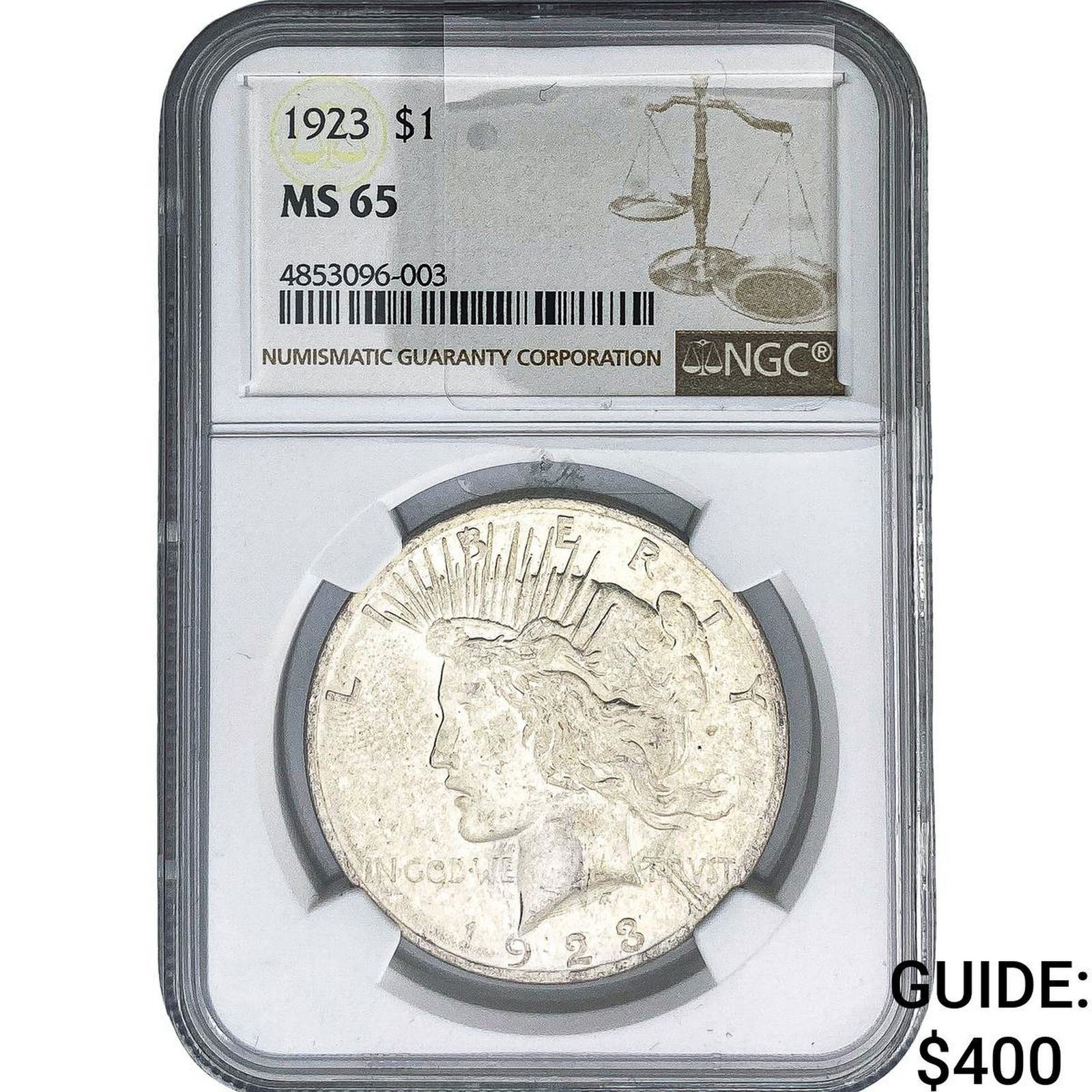 1923 Silver Peace Dollar NGC MS65: 1923 Silver Peace Dollar NGC MS65