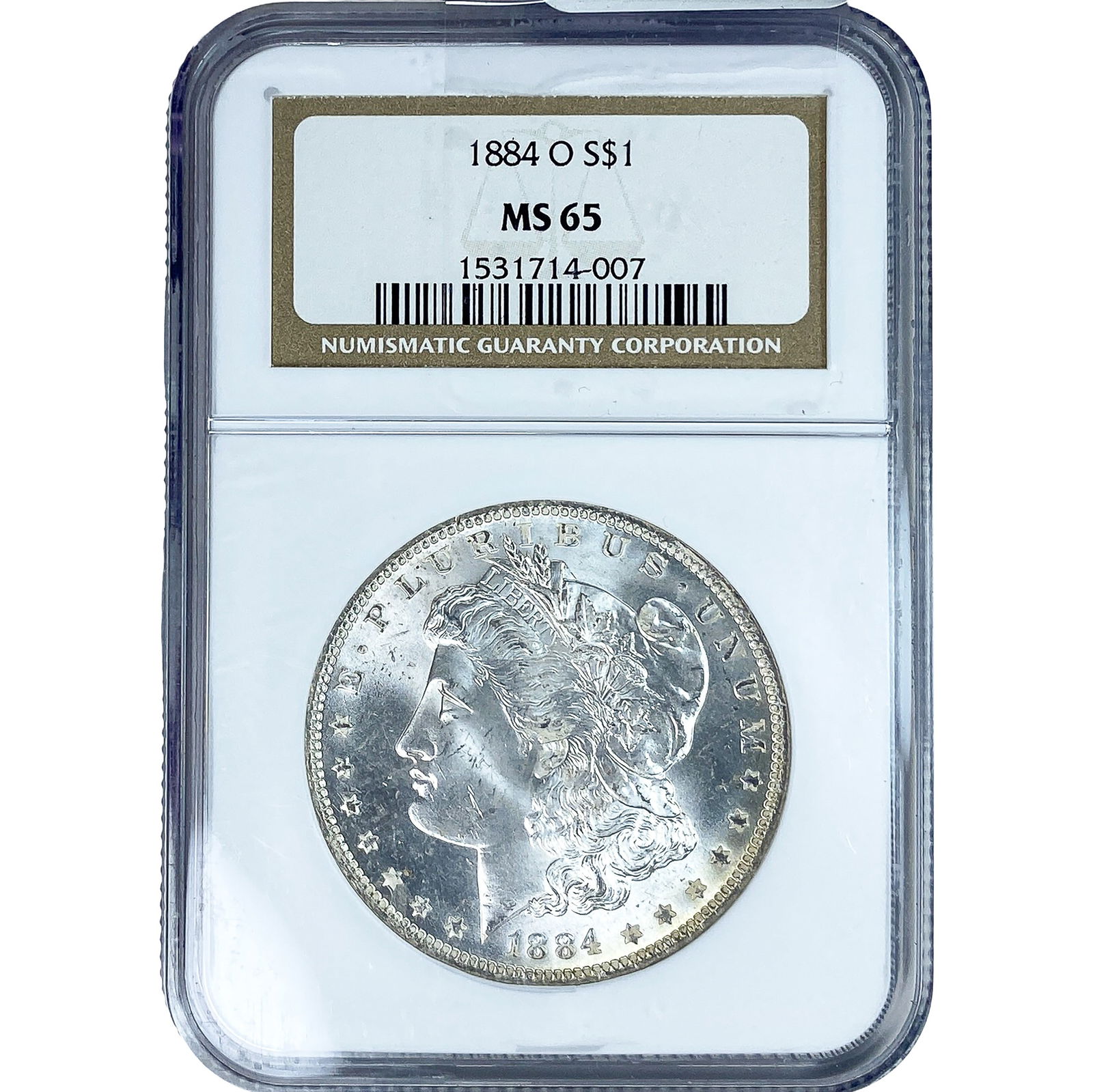 1884-O Morgan Silver Dollar NGC MS65: 1884-O Morgan Silver Dollar NGC MS65