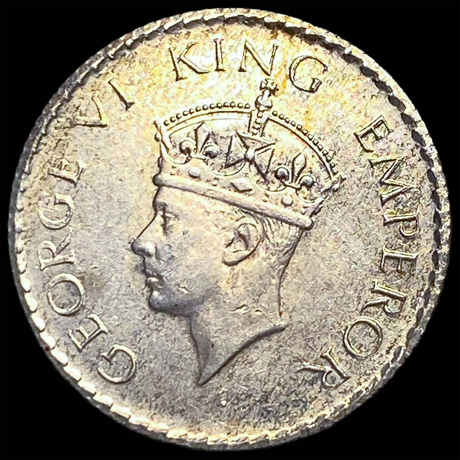 1940 British India Silver 1/4 Rupee CLOSELY UNCIRCULATED: 1940 British India Silver 1/4 Rupee CLOSELY UNCIRCULATED