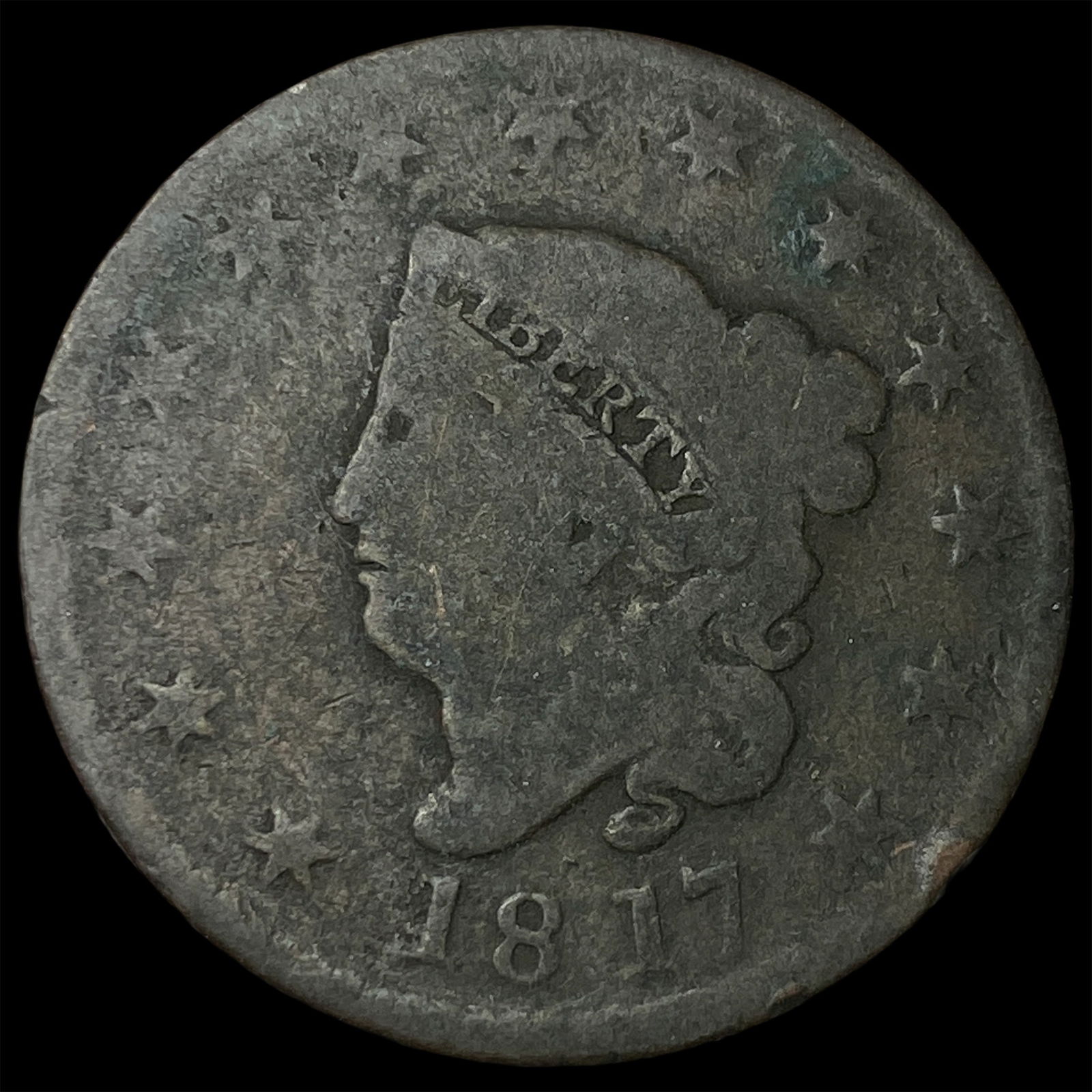 1817 Large Cent NICELY CIRCULATED: 1817 Large Cent NICELY CIRCULATED