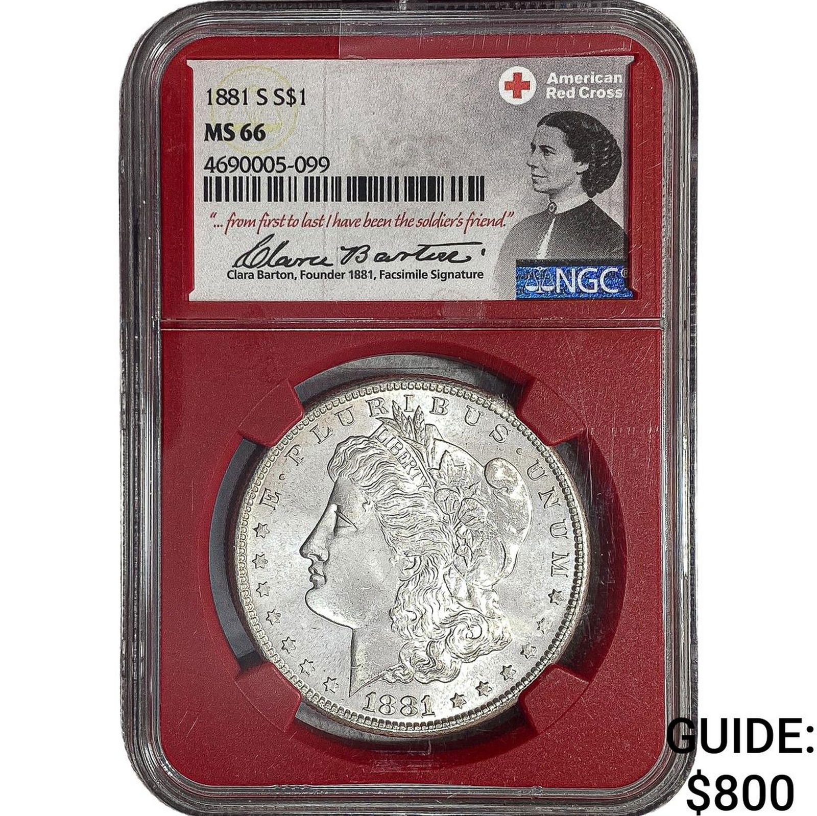1881-S Morgan Silver Dollar NGC MS66: 1881-S Morgan Silver Dollar NGC MS66
