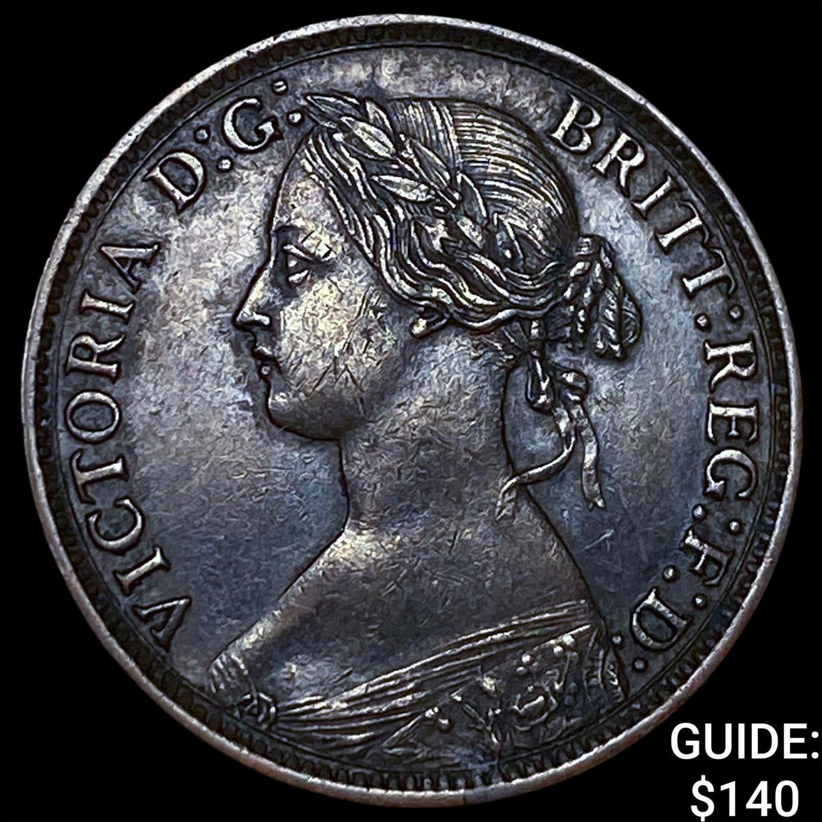 1863 Great Britain Copper Farthing CLOSELY UNCIRCULATED: 1863 Great Britain Copper Farthing CLOSELY UNCIRCULATED