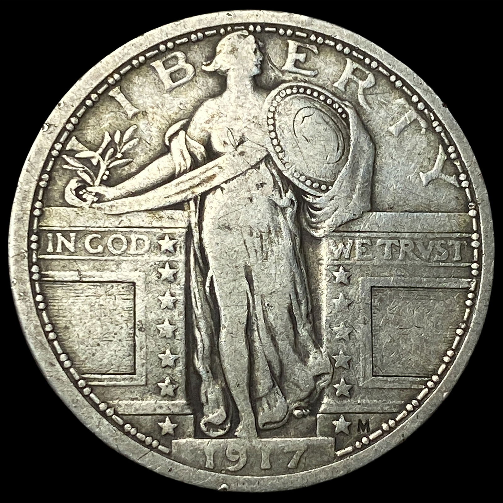1917-S Silver Standing Liberty Quarter LIGHTLY CIRCULATED: 1917-S Silver Standing Liberty Quarter LIGHTLY CIRCULATED