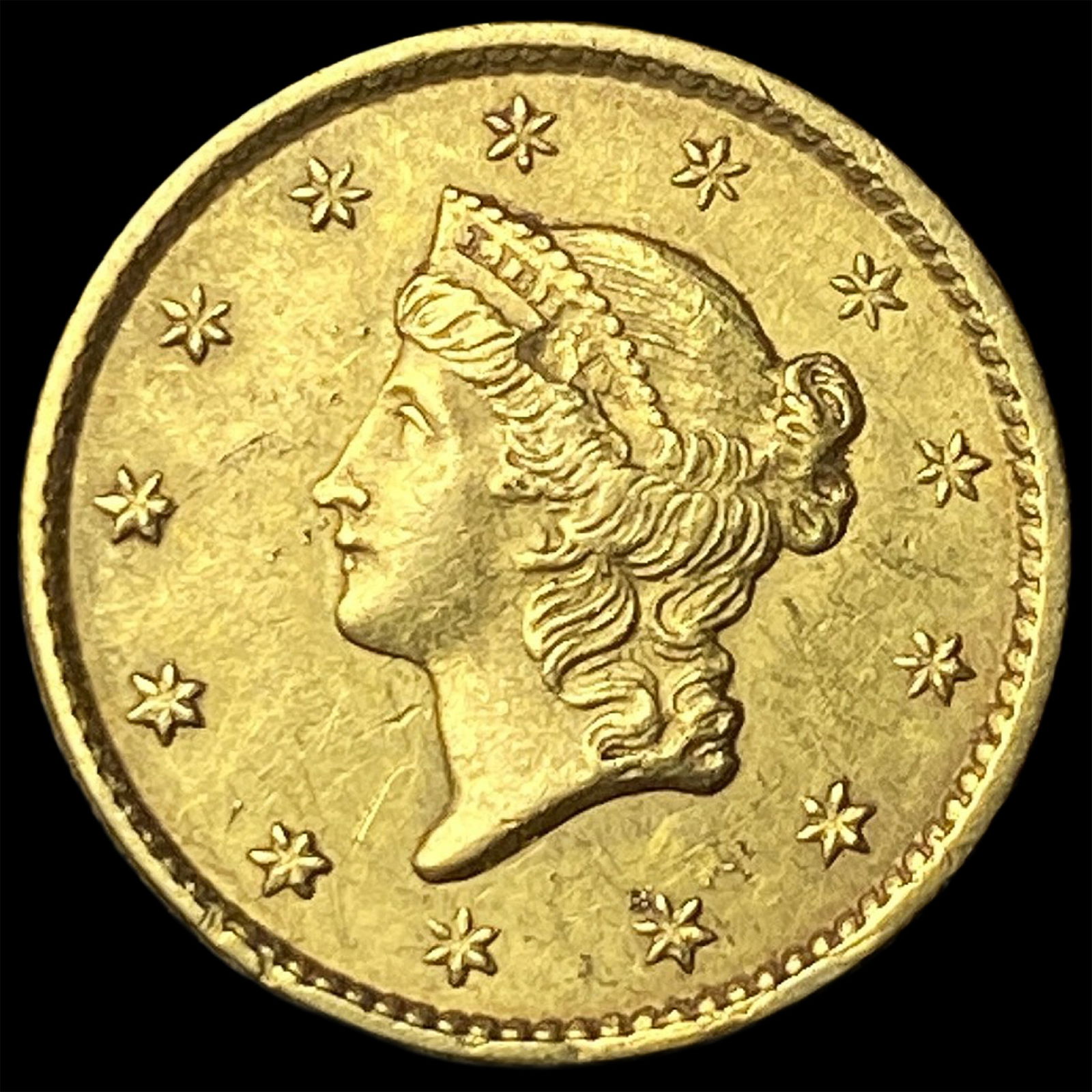 1852 Gold $1 Type 1 CLOSELY UNCIRCULATED: 1852 Gold $1 Type 1 CLOSELY UNCIRCULATED