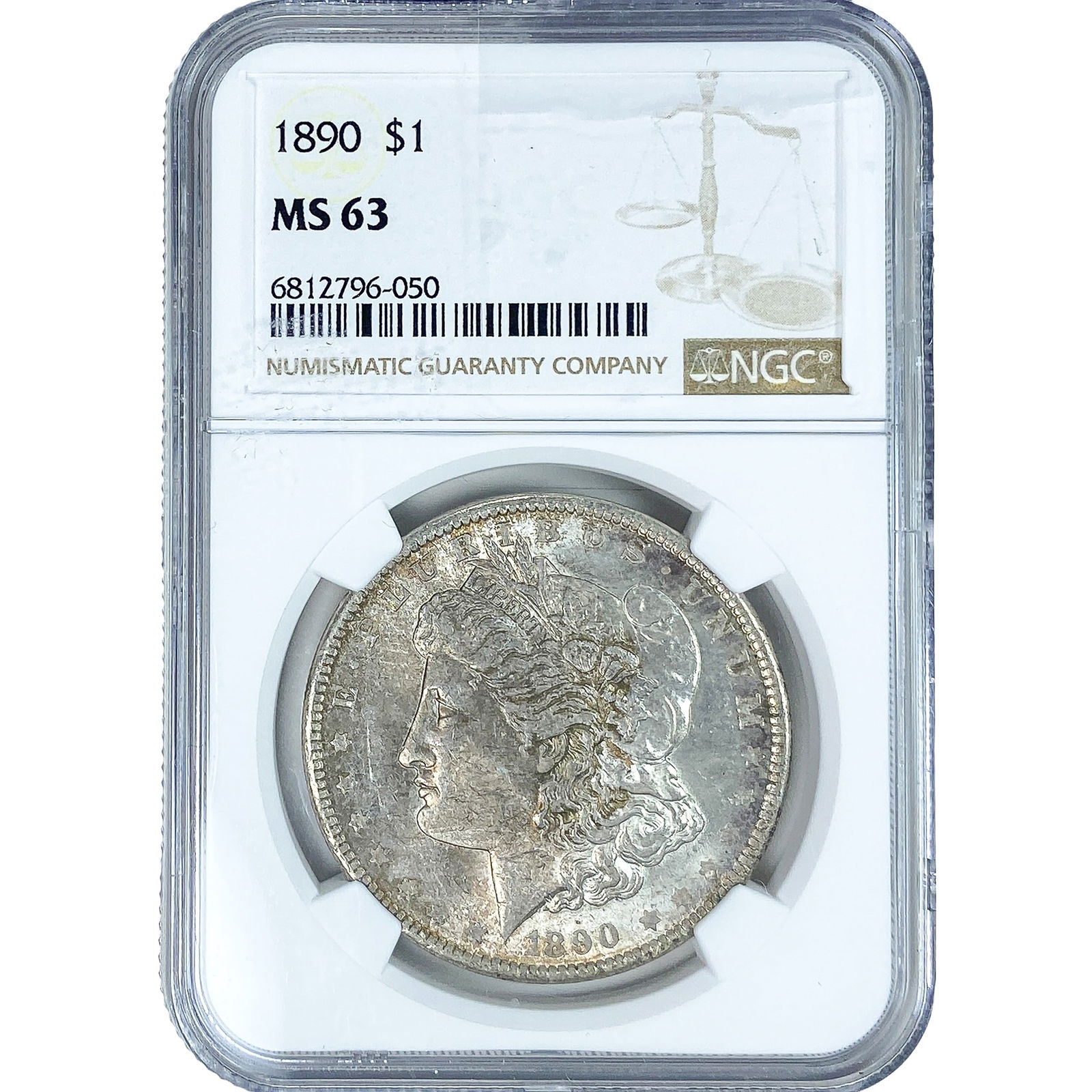 1890 Morgan Silver Dollar NGC MS63: 1890 Morgan Silver Dollar NGC MS63