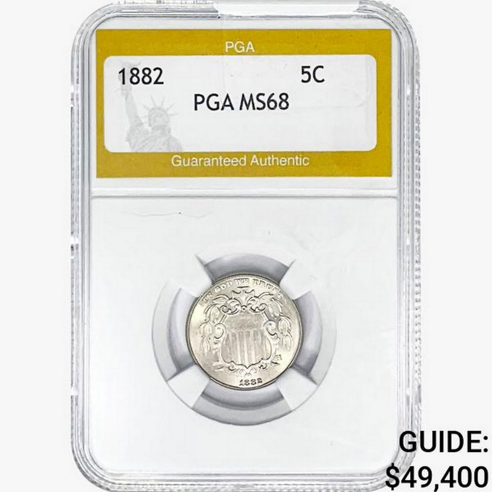 1882 Shield Nickel PGA MS68: 1882 Shield Nickel PGA MS68