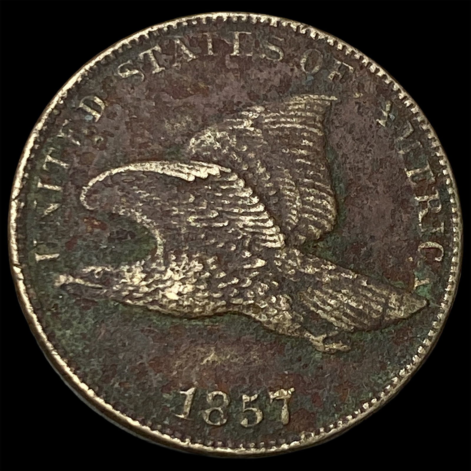 1857 Flying Eagle Cent NEARLY UNCIRCULATED: 1857 Flying Eagle Cent NEARLY UNCIRCULATED