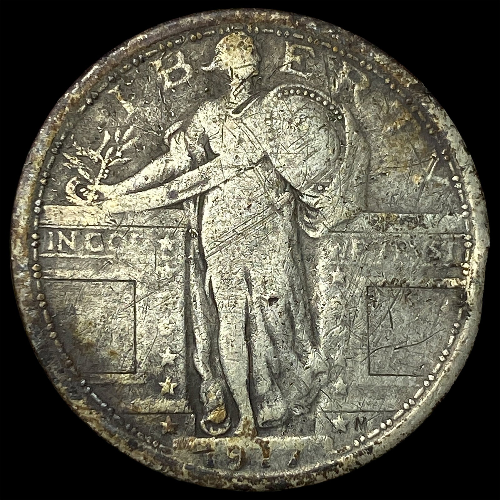 1917 Type 1 Standing Liberty Quarter NICELY CIRCULATED: 1917 Type 1 Standing Liberty Quarter NICELY CIRCULATED