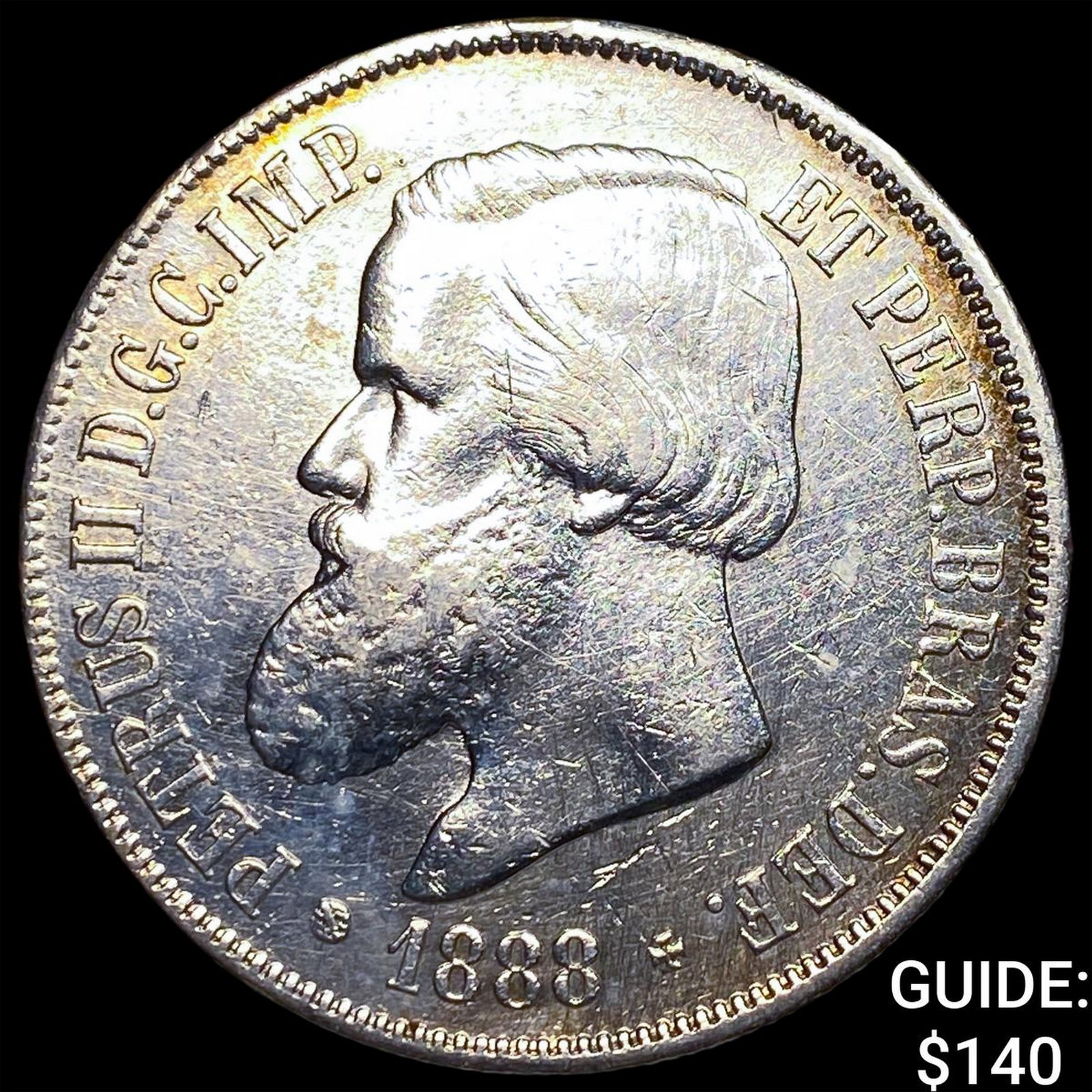 1888 Brazil Silver 2000 Reis CHOICE AU (1 of 2)