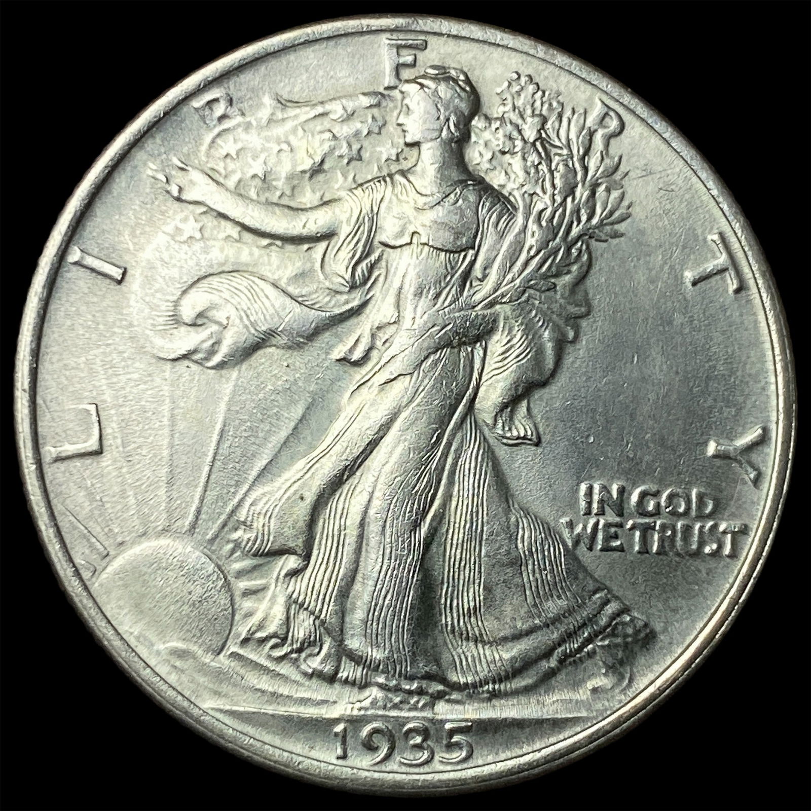 1935-S Silver Walking Liberty Half Dollar UNCIRCULATED: 1935-S Silver Walking Liberty Half Dollar UNCIRCULATED