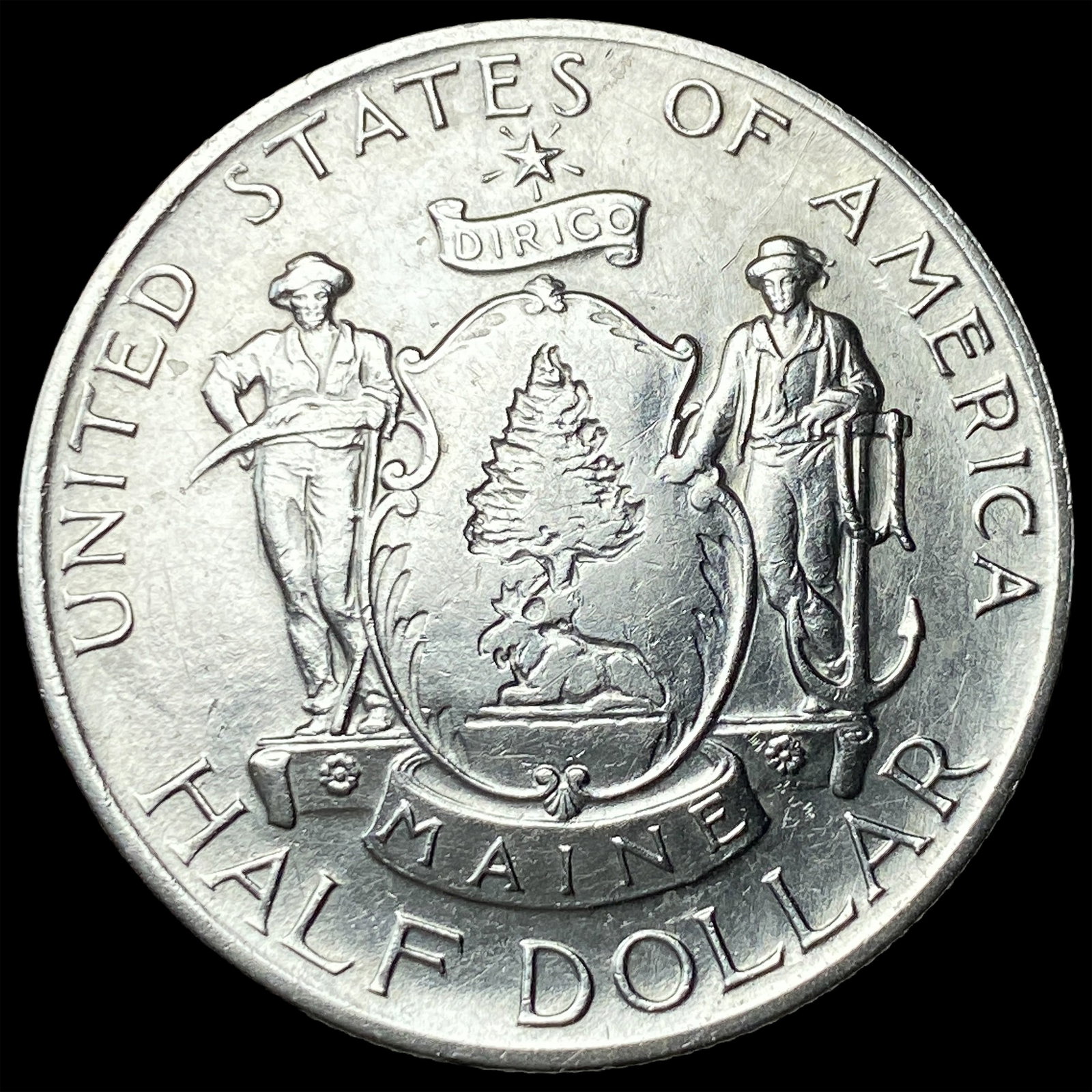 1920 Silver Half Dollar Maine Centennial CLOSELY UNCIRCULATED: 1920 Silver Half Dollar Maine Centennial CLOSELY UNCIRCULATED