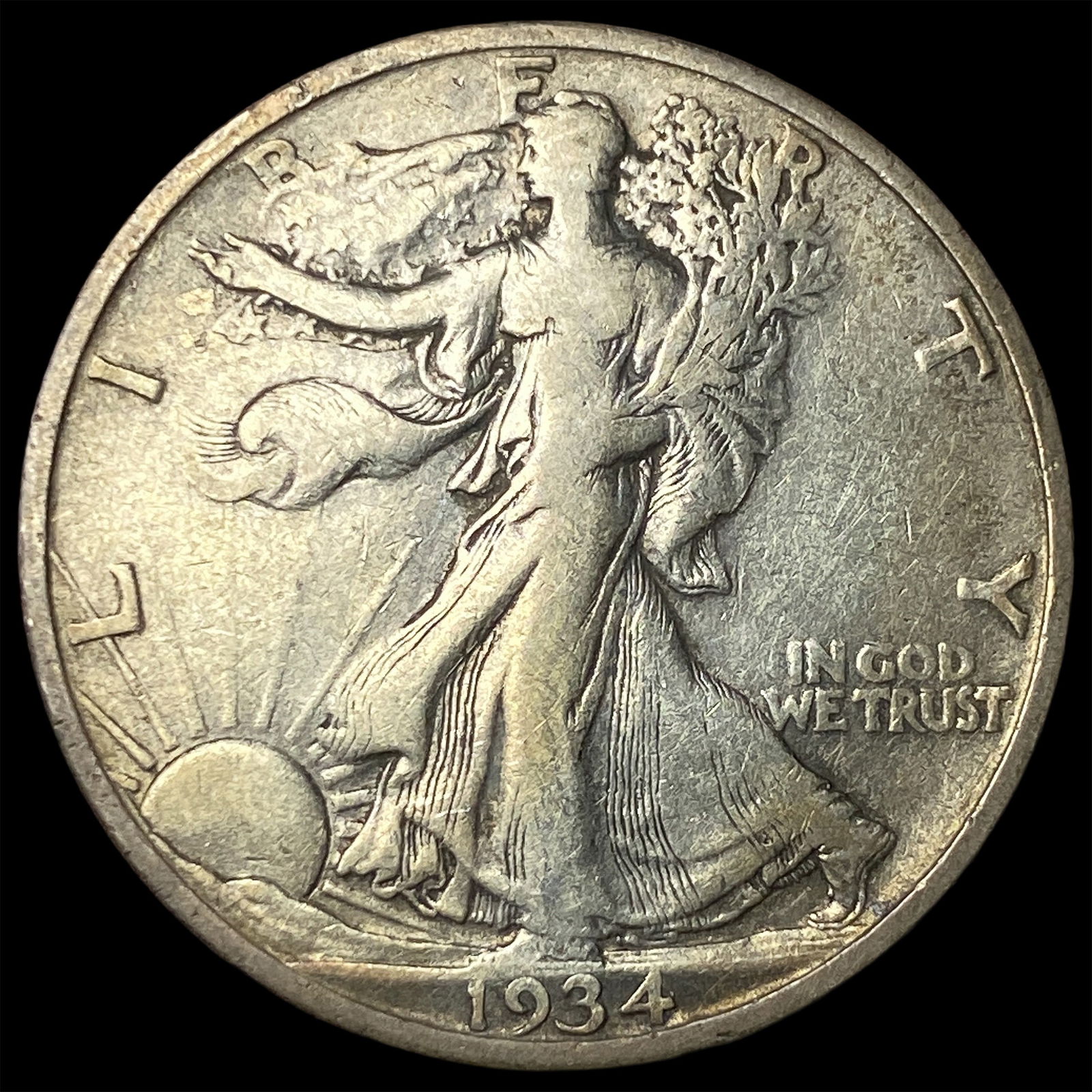 1934-S Silver Walking Liberty Half Dollar NEARLY UNCIRCULATED (1 of 2)