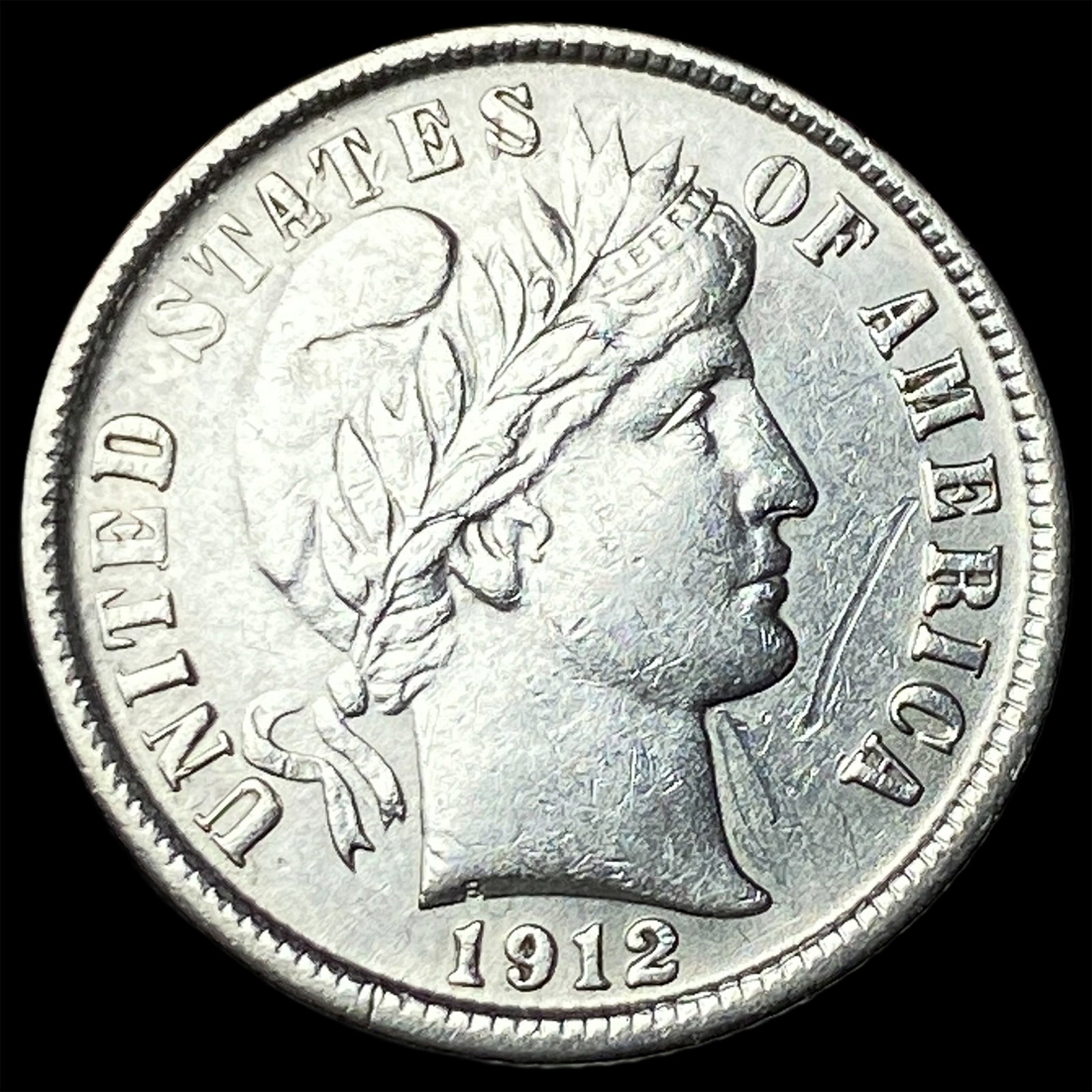 1912-D Silver Barber Dime CLOSELY UNCIRCULATED: 1912-D Silver Barber Dime CLOSELY UNCIRCULATED