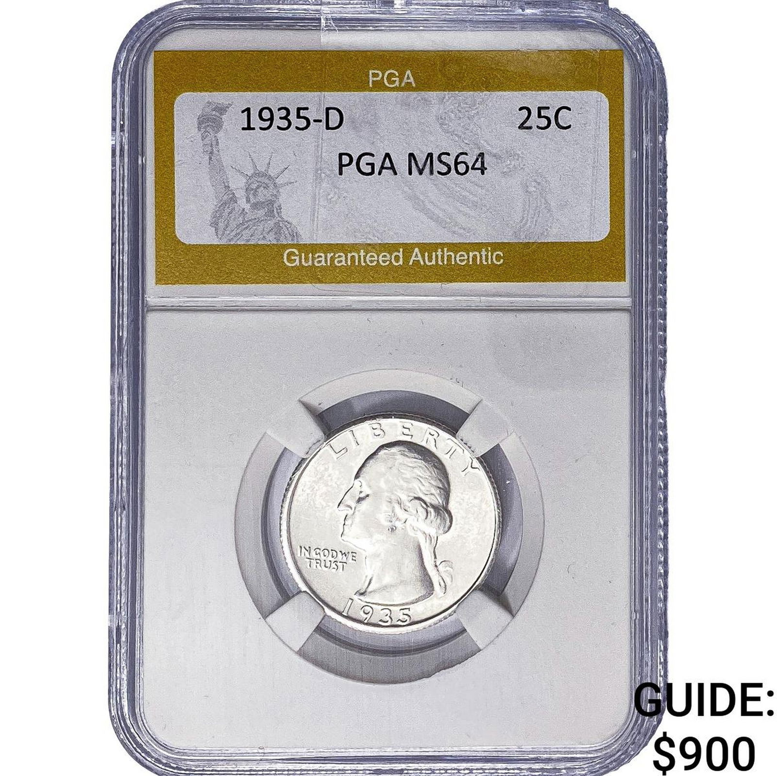1935-D Washington Silver Quarter PGA MS64: 1935-D Washington Silver Quarter PGA MS64