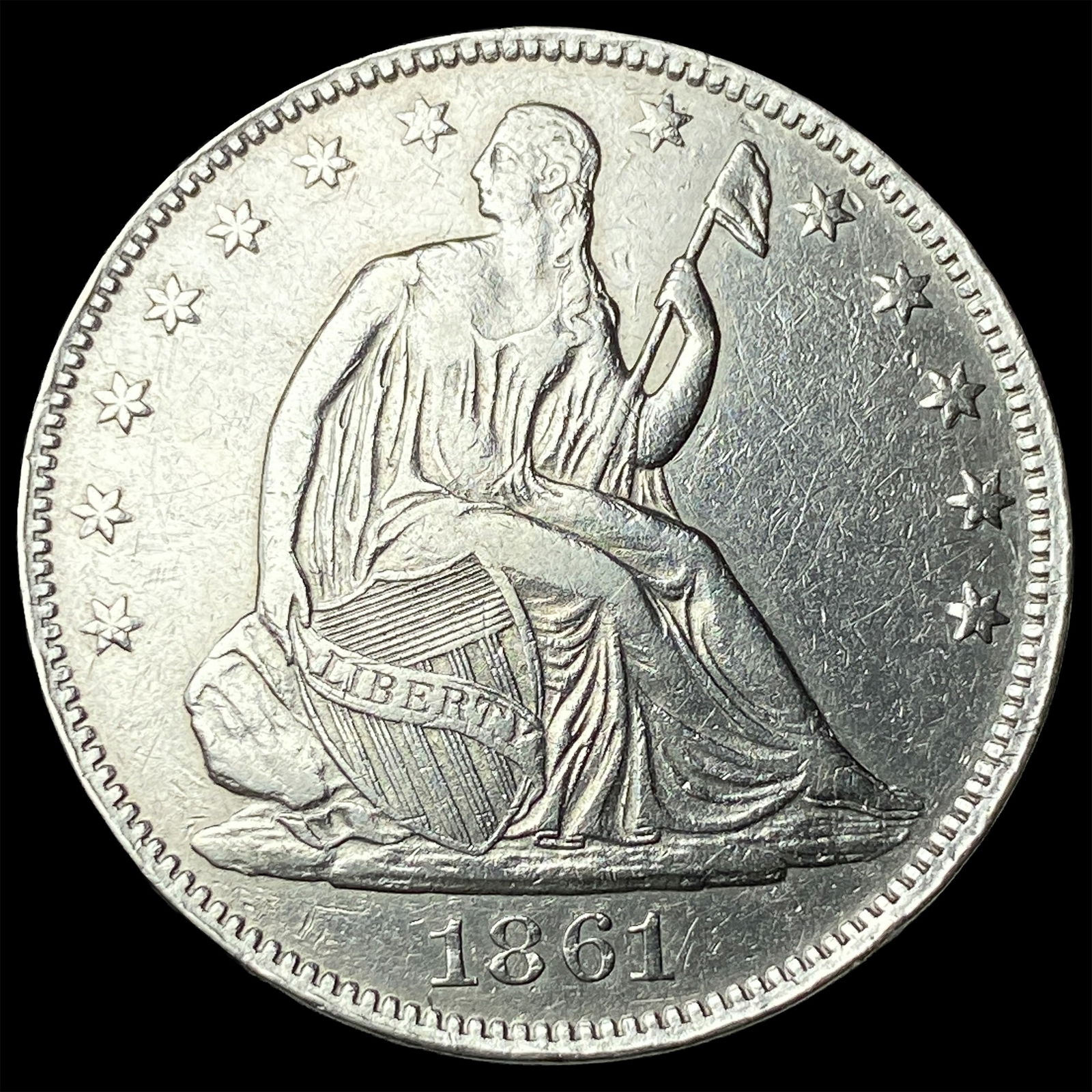 1861-O Silver Half Dollar CLOSELY UNCIRCULATED (1 of 2)