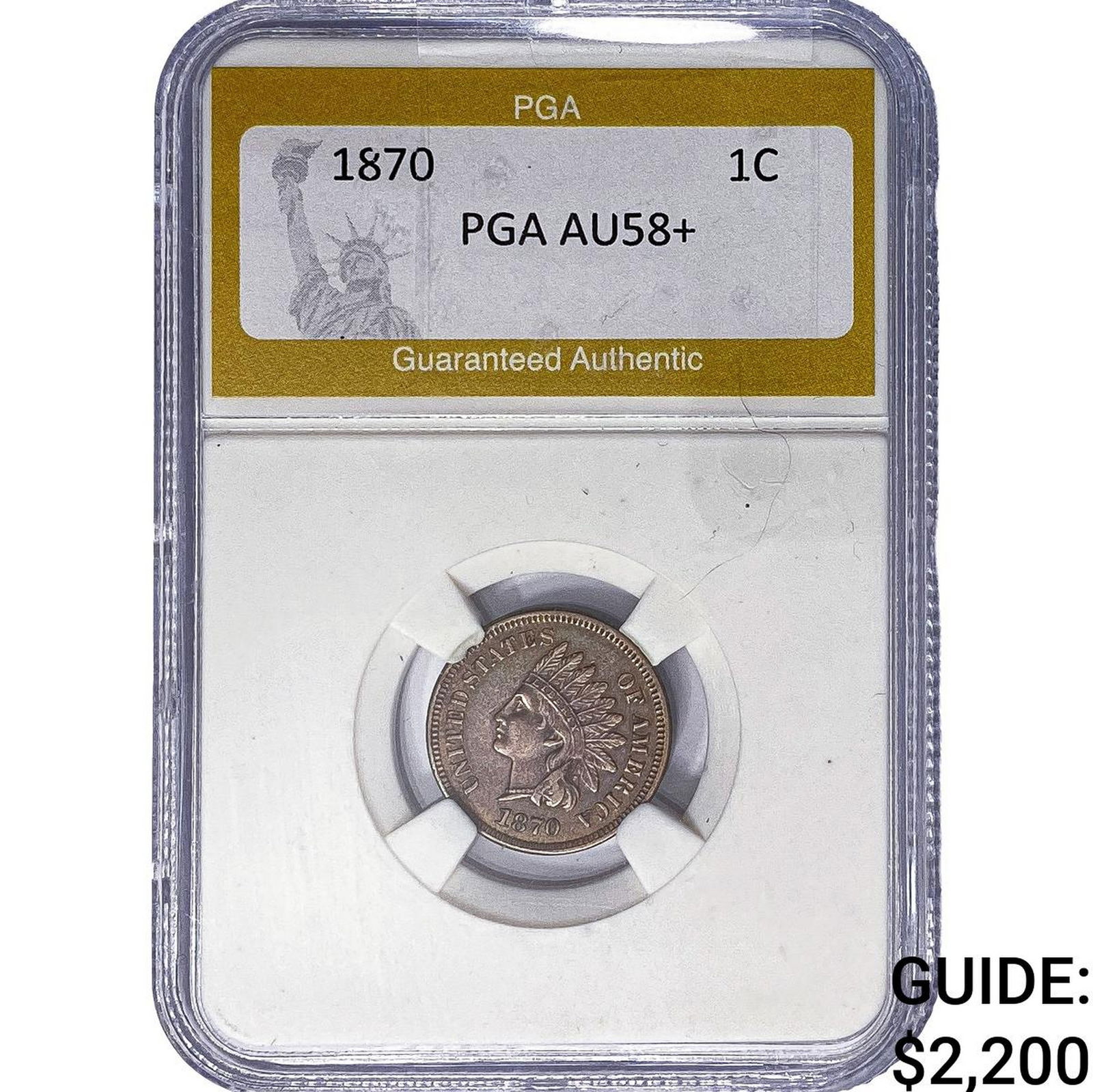 1870 Indian Head Cent PGA AU58+ (1 of 2)