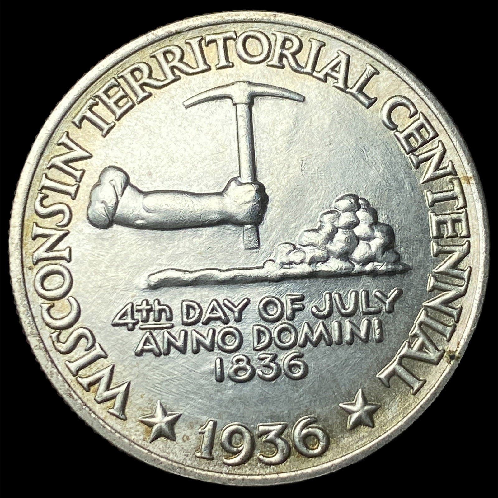 1936 Wisconsin Territorial Centennial Half Dollar UNCIRCULATED: 1936 Wisconsin Territorial Centennial Half Dollar UNCIRCULATED