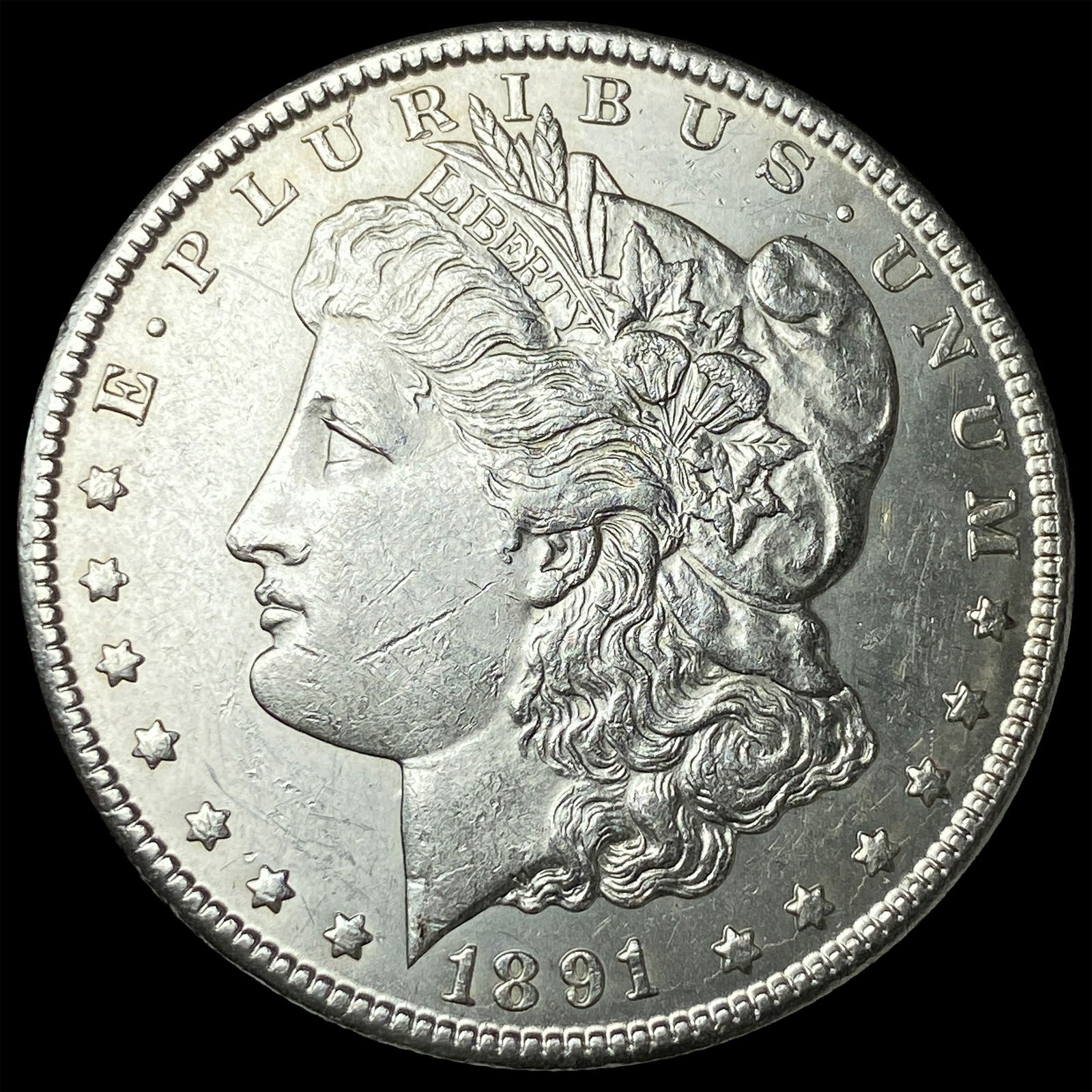 1891-CC Silver Morgan Dollar CLOSELY UNCIRCULATED: 1891-CC Silver Morgan Dollar CLOSELY UNCIRCULATED