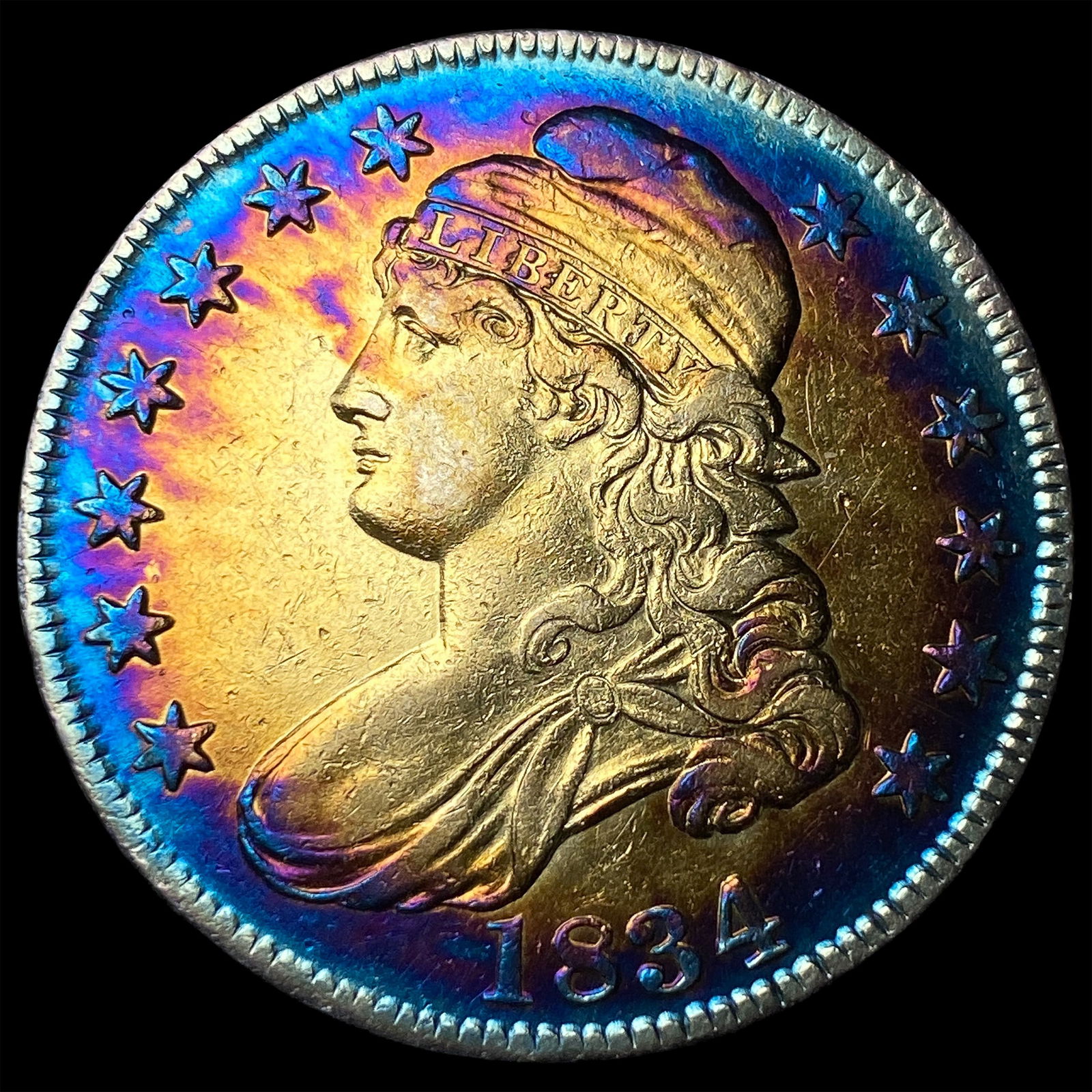 1834 Capped Bust Half Dollar CLOSELY UNCIRCULATED: 1834 Capped Bust Half Dollar CLOSELY UNCIRCULATED