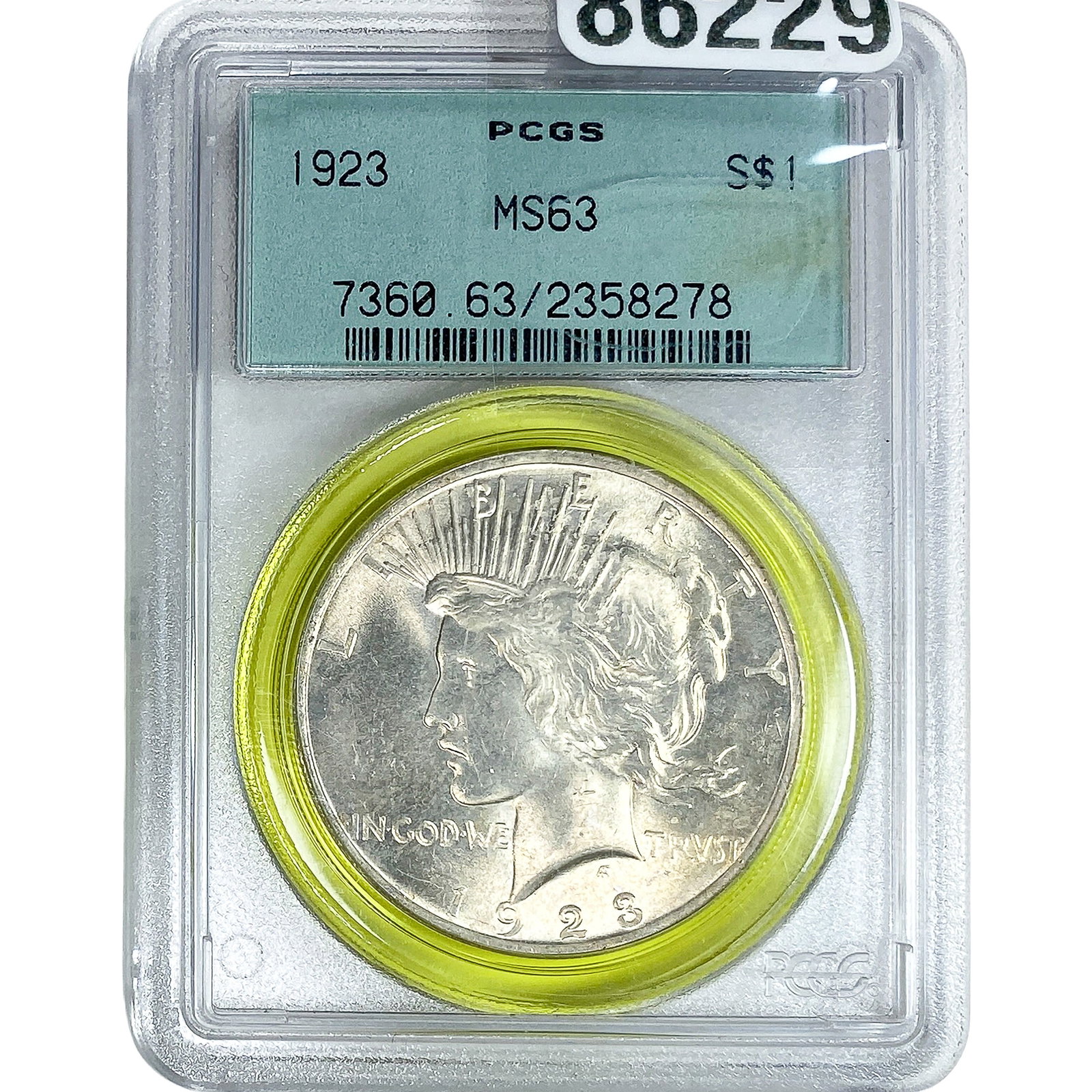 1923 Silver Peace Dollar PCGS MS63: 1923 Silver Peace Dollar PCGS MS63