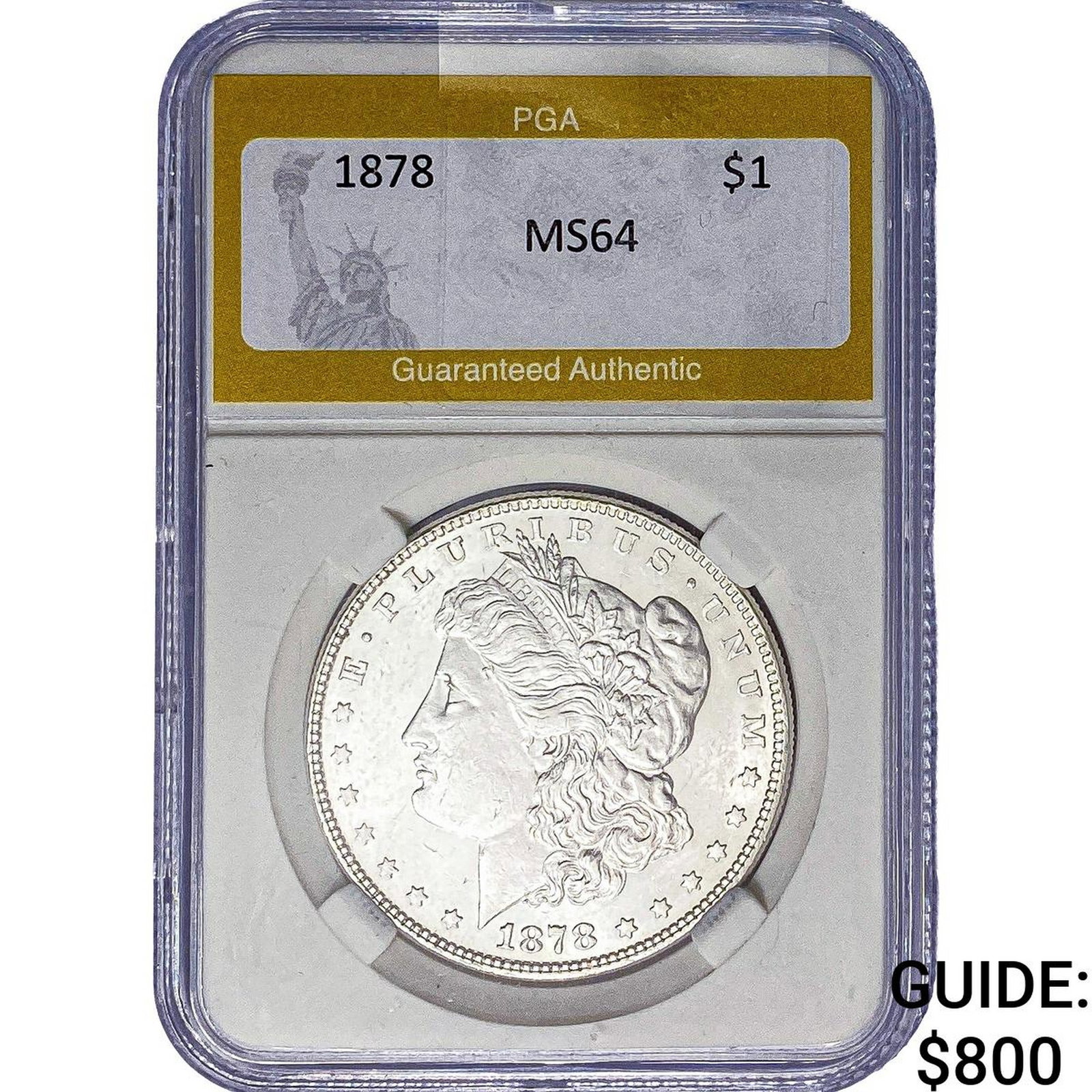 1878 Morgan Silver Dollar PGA MS64: 1878 Morgan Silver Dollar PGA MS64