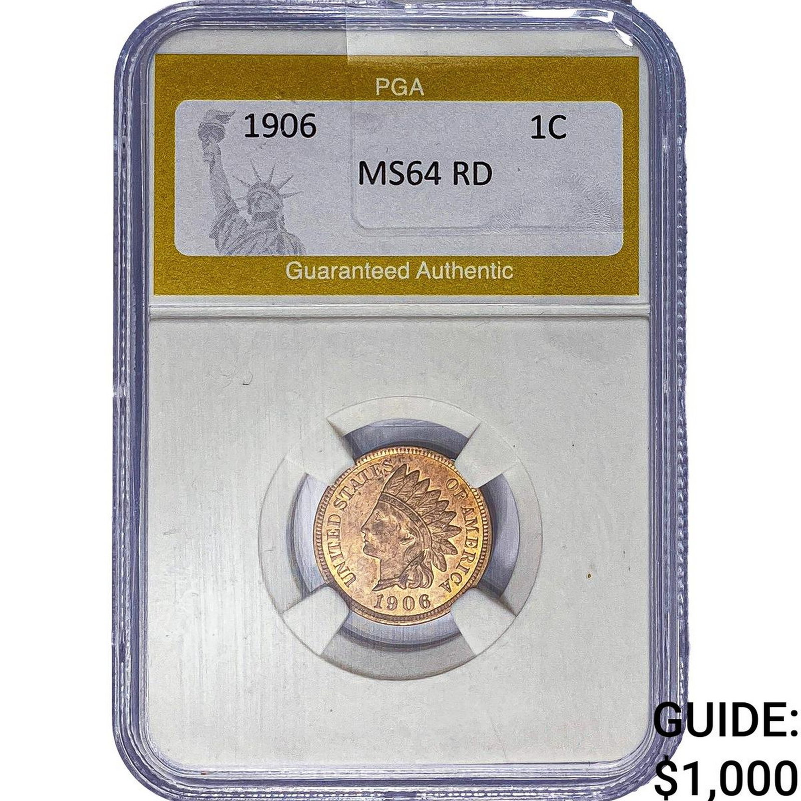 1906 Indian Head Cent PGA MS64 RD: 1906 Indian Head Cent PGA MS64 RD