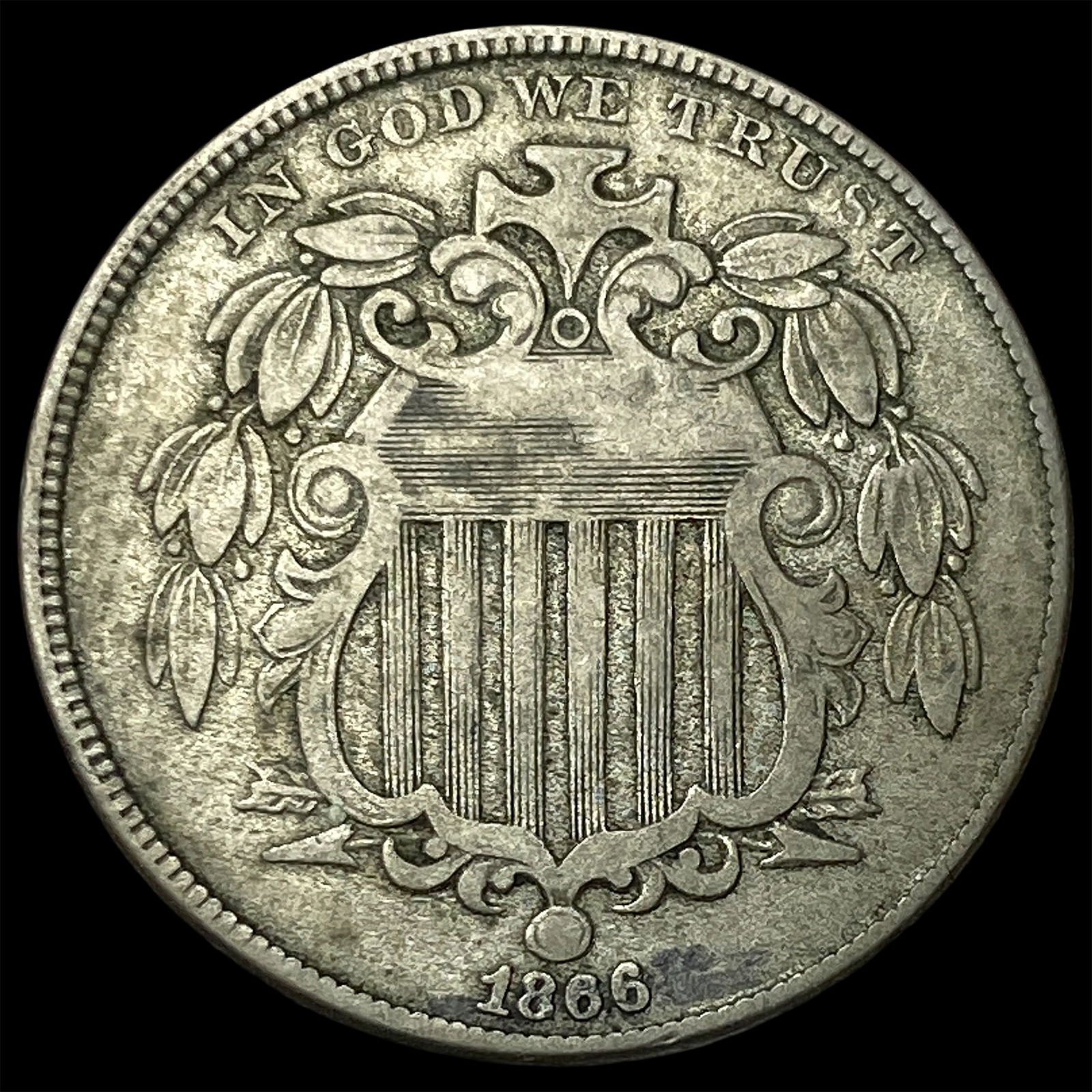 1866 Shield Nickel NEARLY UNCIRCULATED (1 of 2)