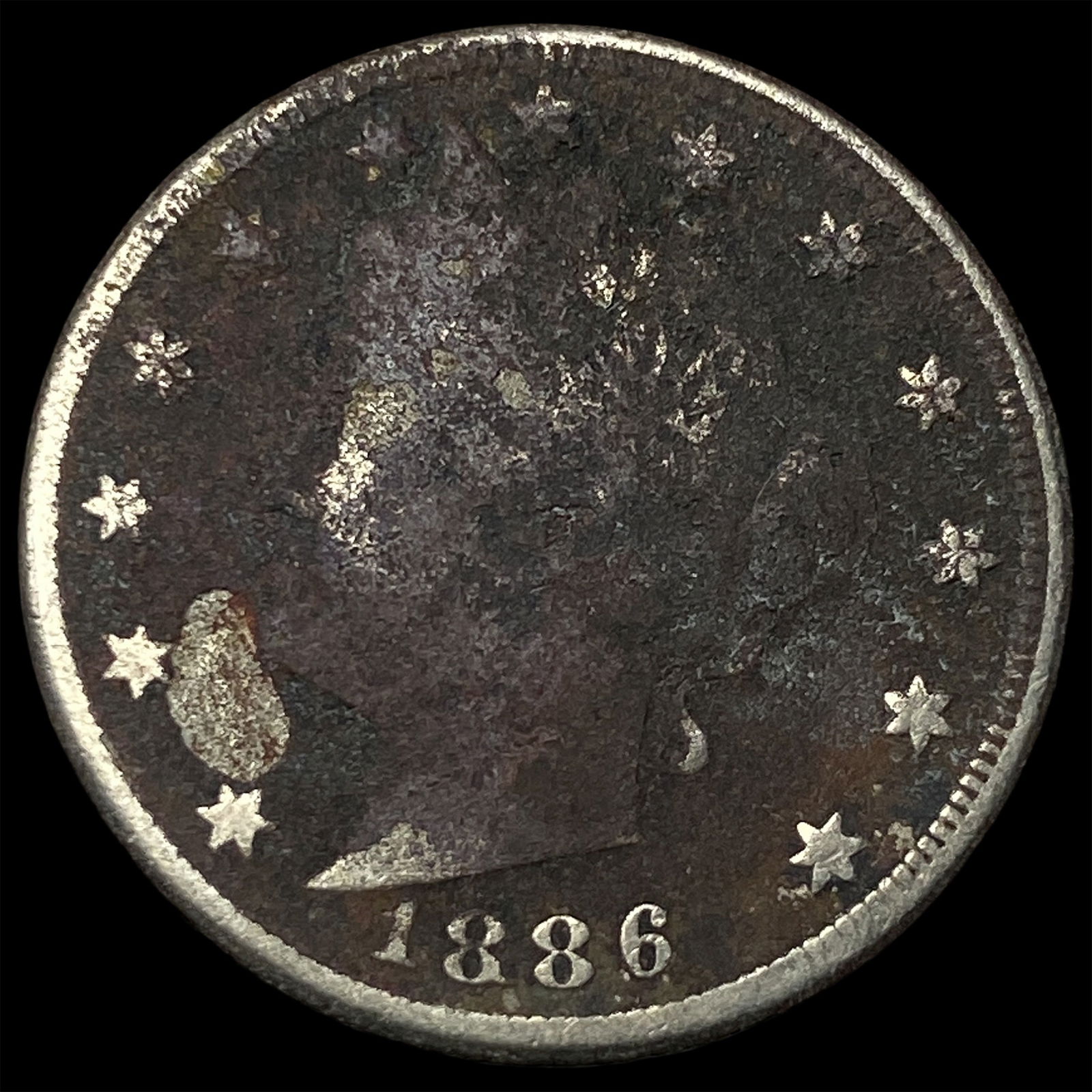 1886 Liberty Head Nickel NICELY CIRCULATED: 1886 Liberty Head Nickel NICELY CIRCULATED