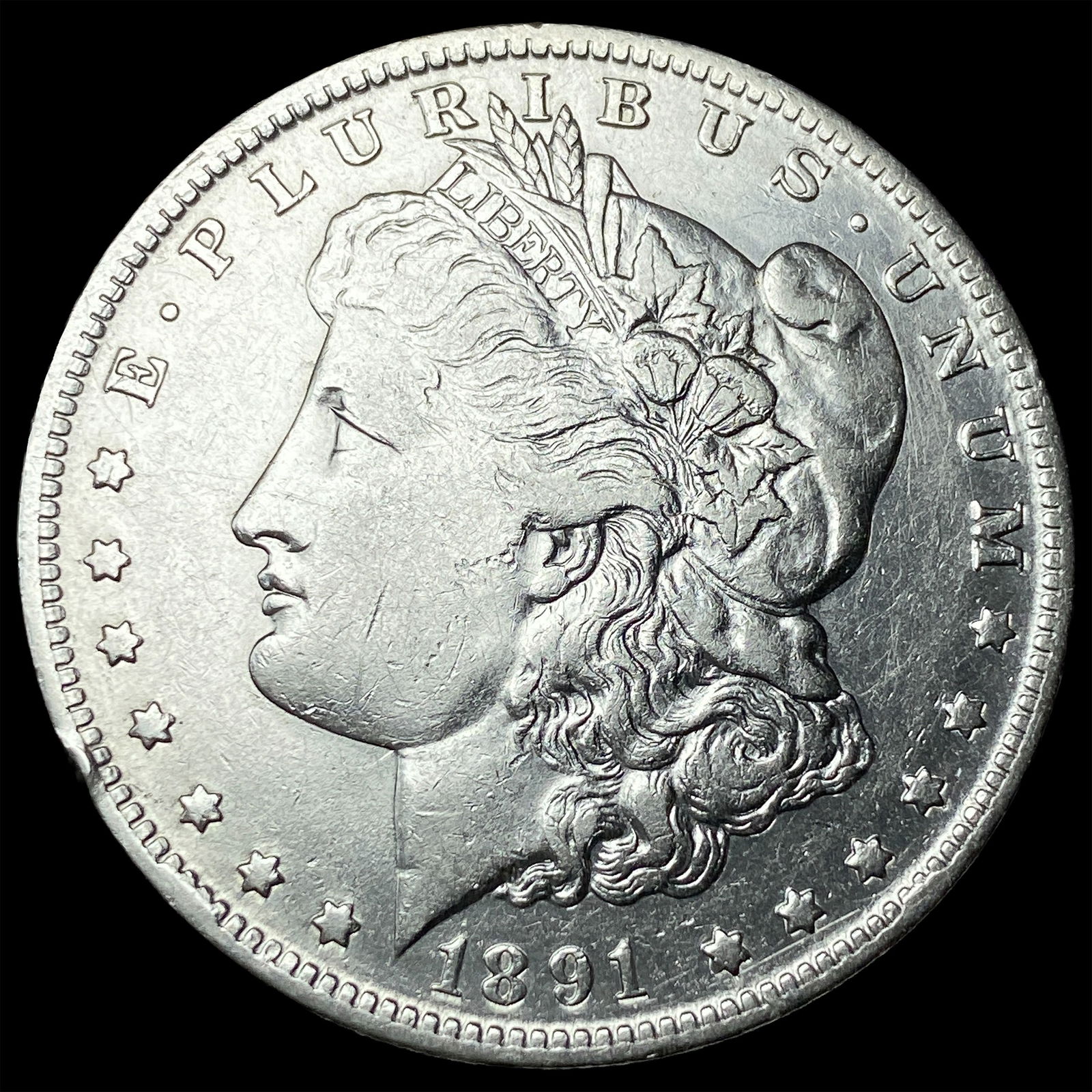 1891-S Silver Morgan Dollar NEARLY UNCIRCULATED: 1891-S Silver Morgan Dollar NEARLY UNCIRCULATED