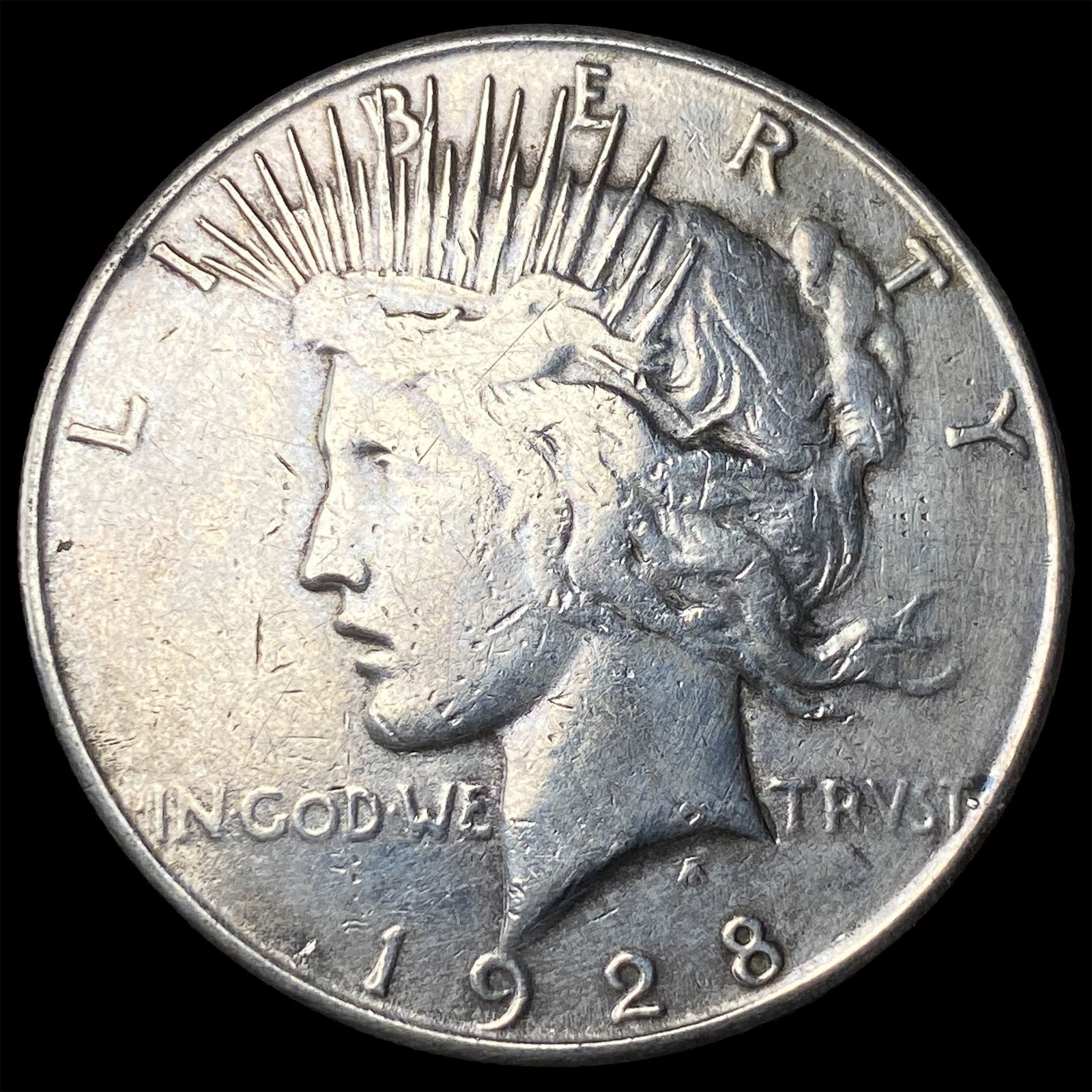 1928 Silver Peace Dollar ABOUT UNCIRCULATED: 1928 Silver Peace Dollar ABOUT UNCIRCULATED